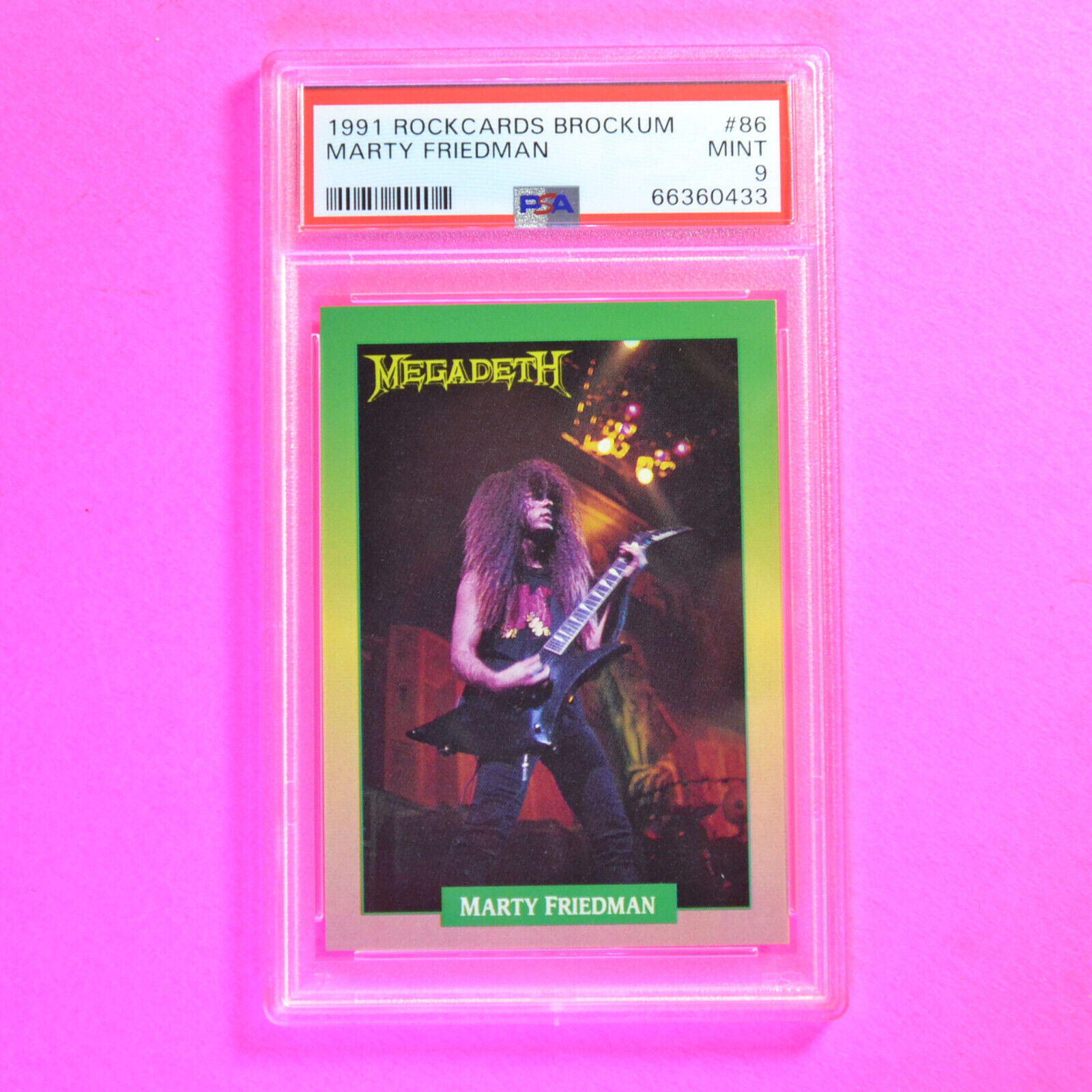 1991 RockCards Brockum #86 Marty Friedman Megadeath Metal - PSA 9 Mint Rare