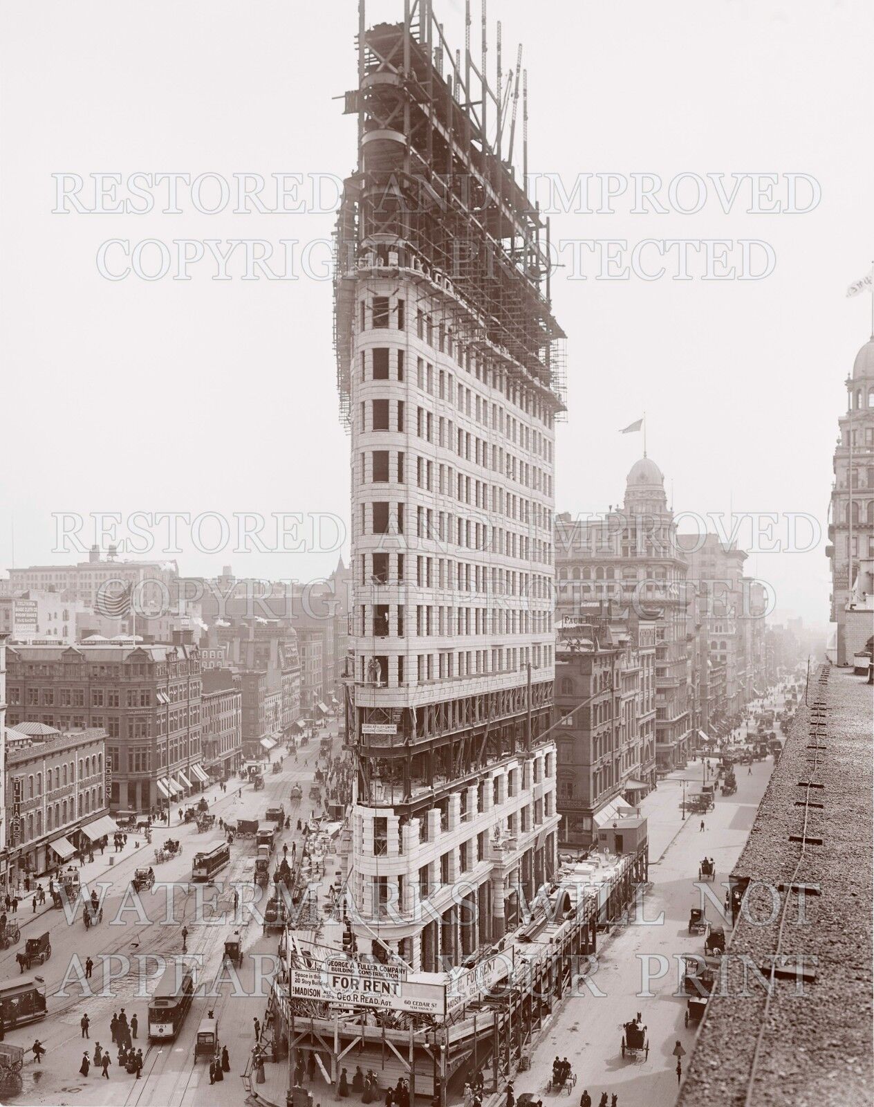 8x10 new photo print: New York City NY Flatiron Building under construction 1902