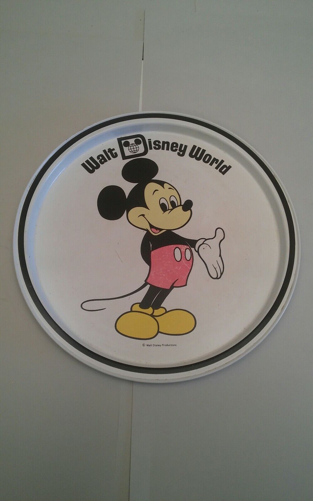 001B Vintage Walt Disney World Mickey Mouse Metal Tin Serving Tray