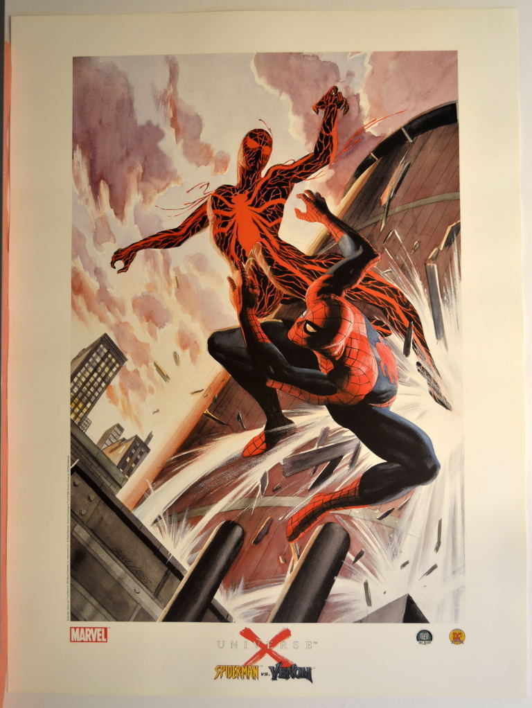 Universe X SPIDER-MAN vs VENON Print Dynamic Forces Marvel Alex Ross art