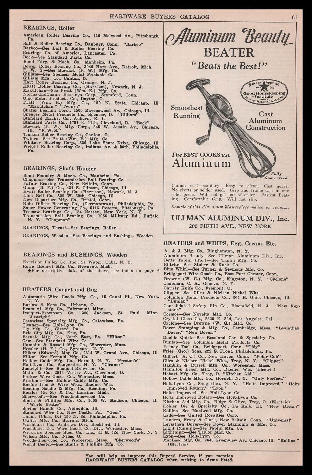 1928 Ullman Aluminum New York Beauty Egg Beaters Beats The Best Vintage Print Ad