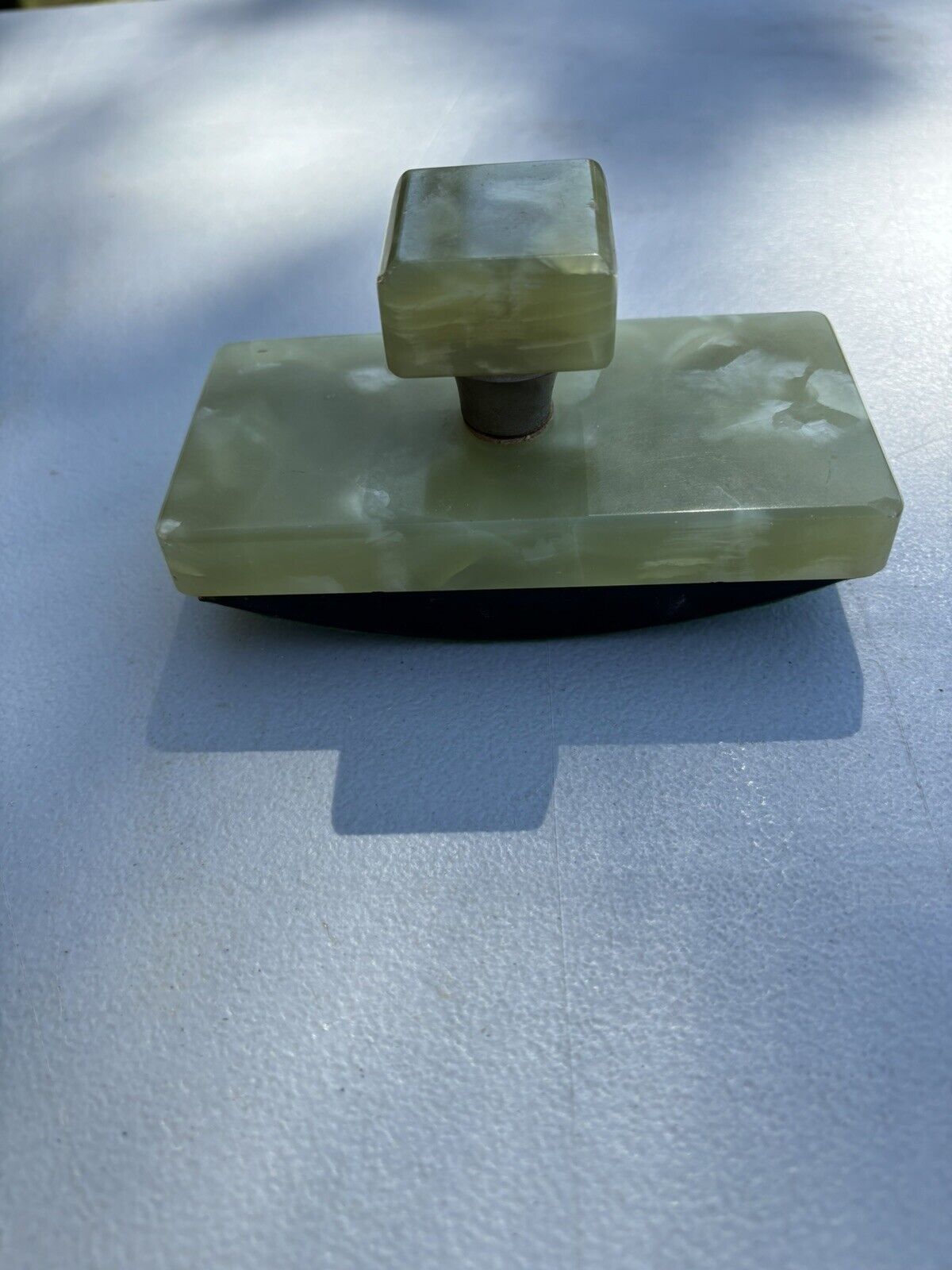 Vintage Green Marble Writing Ink Blotter - Desk Accessory - Collectible