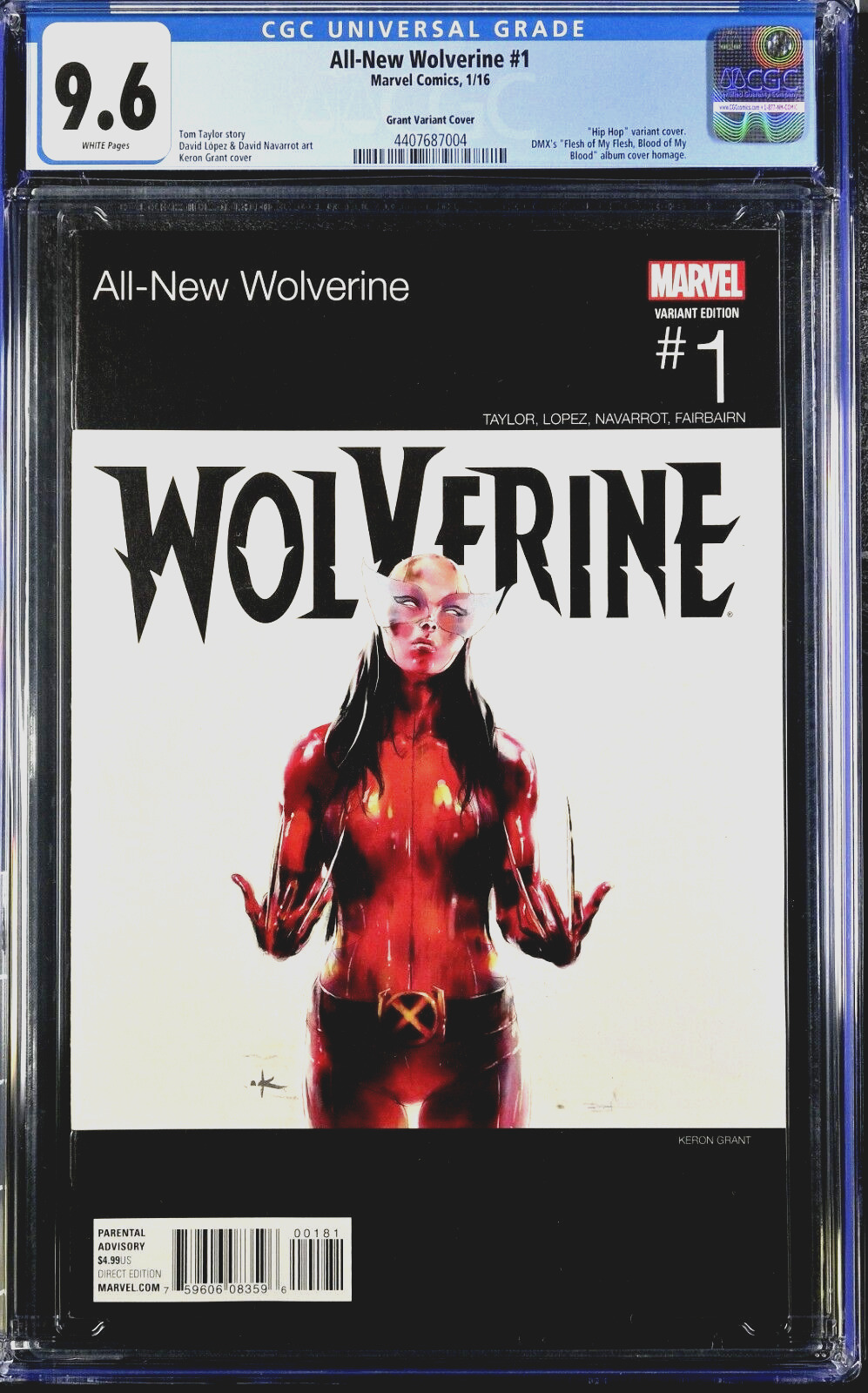 🔥ALL-NEW WOLVERINE #1~CGC 9.6 WP~Marvel Comics, 1/16~DMX HIP HOP VARIANT COVER
