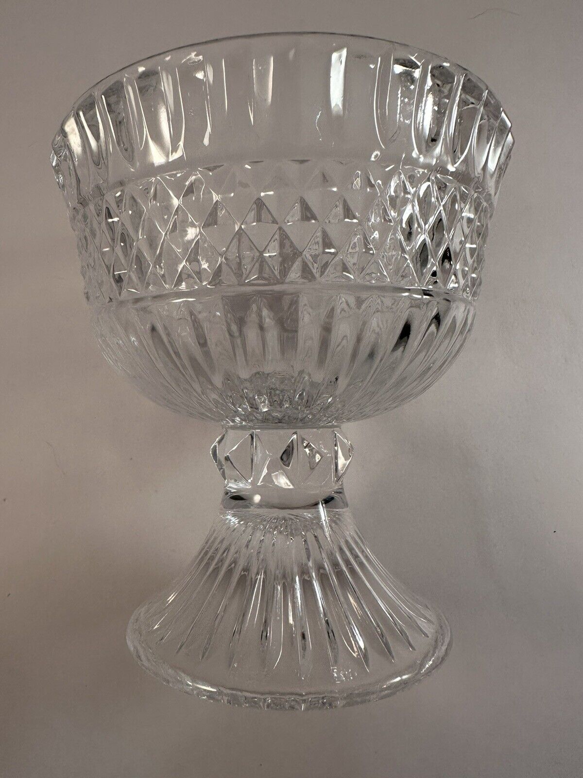 Antique Anglo Irish Crystal Compote Pattern Cone Shape Base Bowl EAPG
