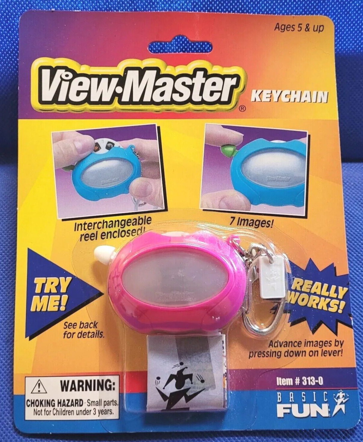 NIP Tiny view-master Magenta Keychain gaf view-master Reel Viewer View Finder