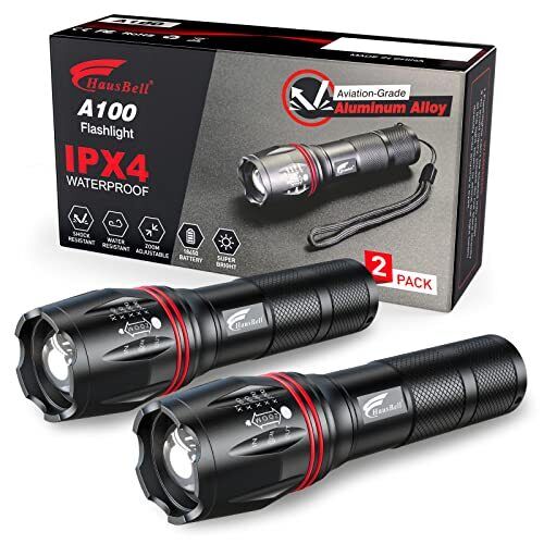 Tactical Flashlight, 2Pack 3000 High Lumens,Bright, Zoomable, Waterproof,