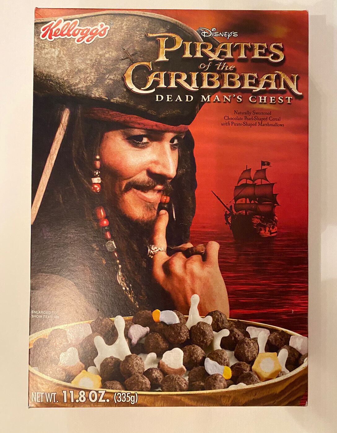 Kellogg\'s Disney Pirates of the Caribbean Vintage New Sealed Cereal Box  9/2007