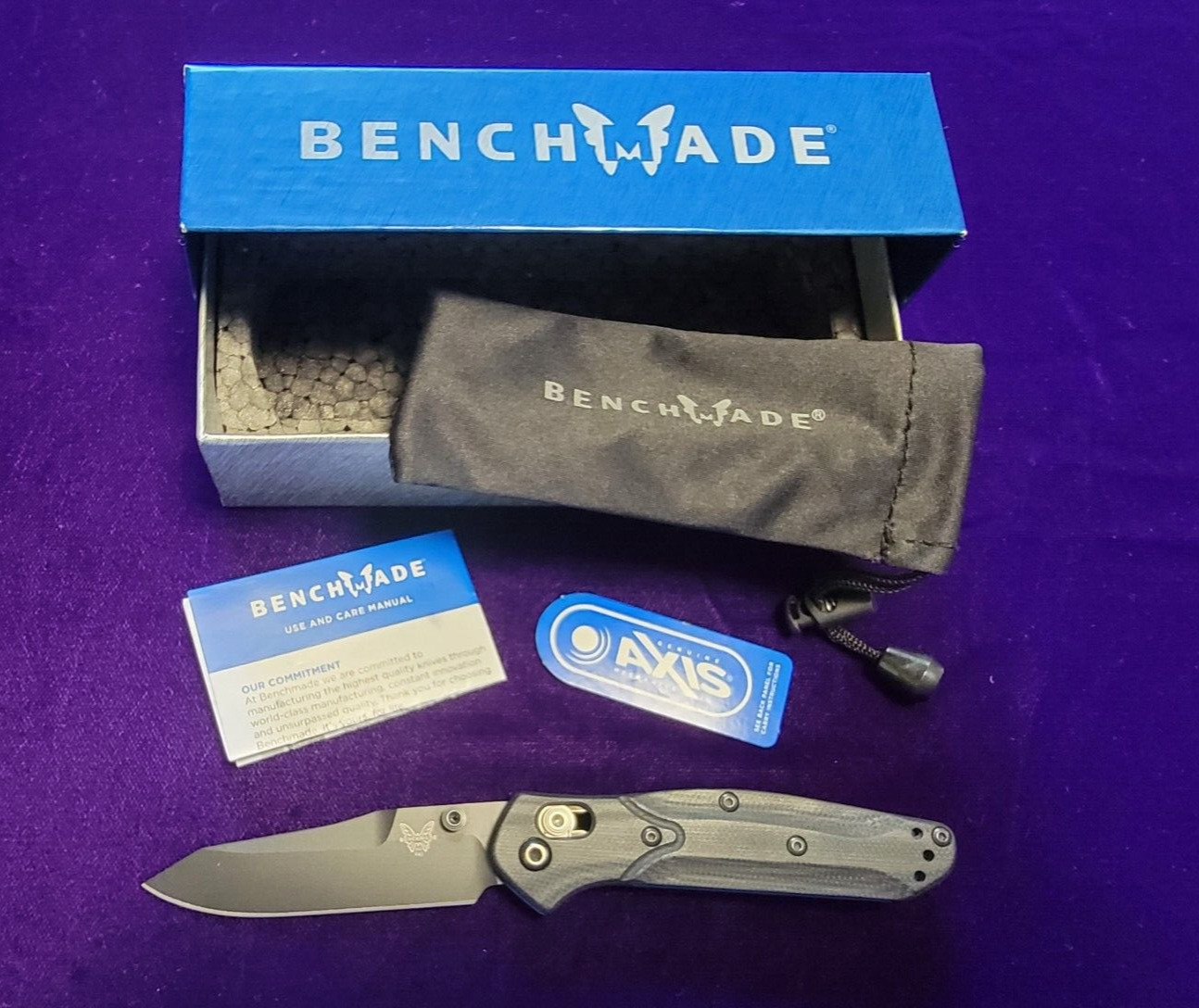 NEW Benchmade 945BK-1 Mini Osborne G10 Knife Black/Blue