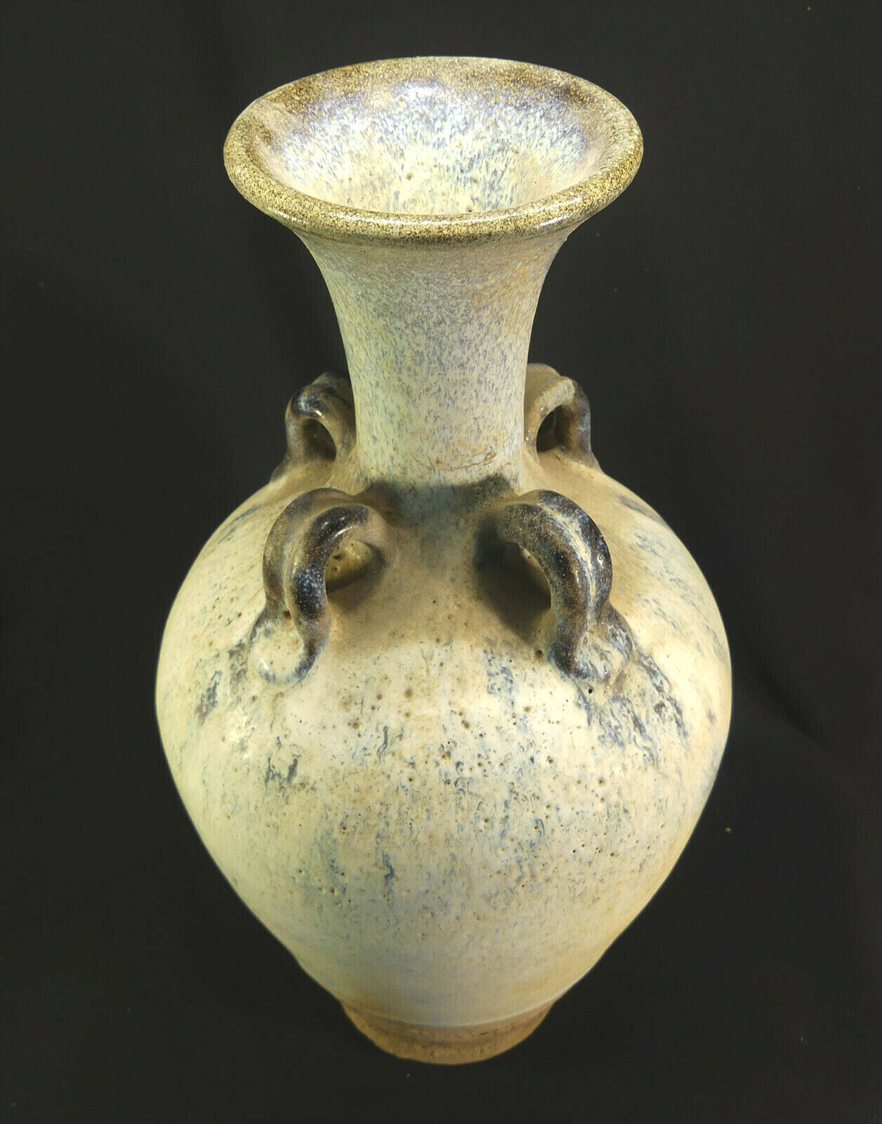 X-RARE Chinese Buddhist Vase $100k--Yuan Dyn. Jun Ware Opalescent White & Blue 