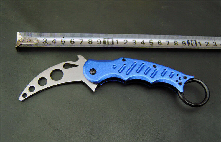 Aluminum Handle Trainer Training Knife Folding Saber New Karambit  Metal Blade
