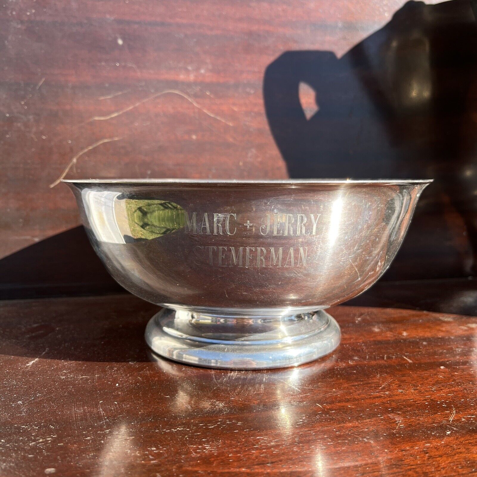 Sheridan Silver Plated Footed Bowl Monogram Marc & Jerry Stemerman 1989 Tour