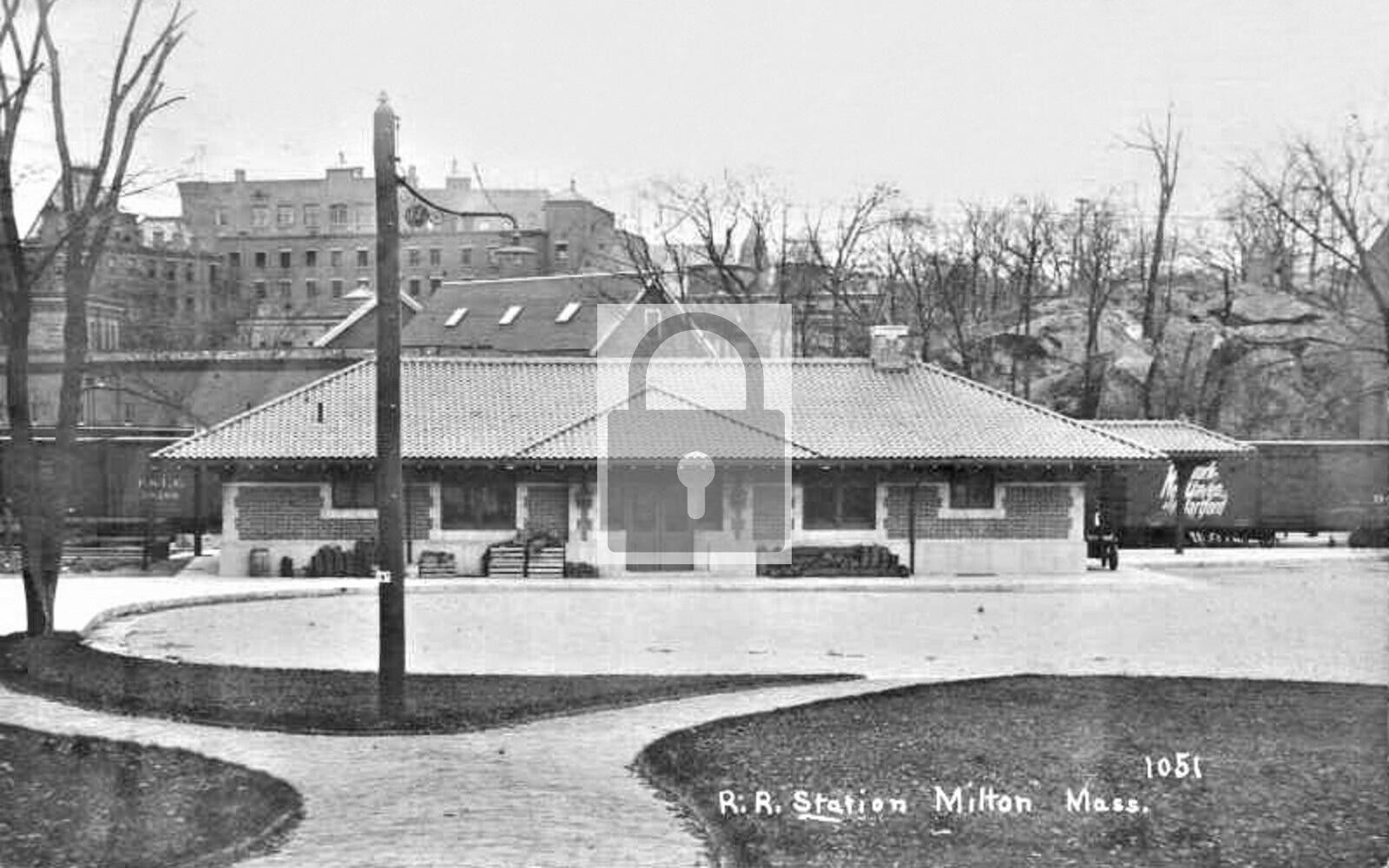 Railroad Train Station Depot Milton Massachusetts MA Reprint Postcard