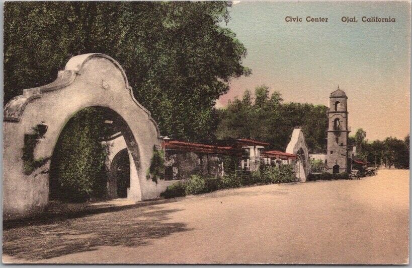 c1930s OJAI California Hand-Colored Postcard \