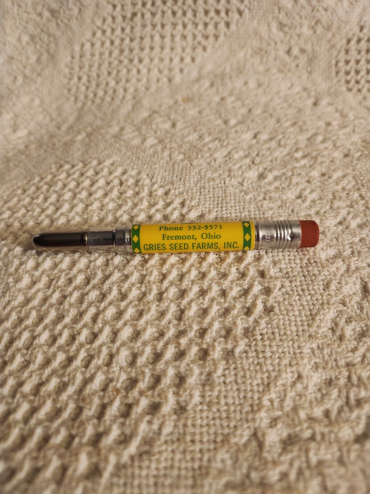 Gries Seed Farms Inc GS Vintage Advertising Bullet Pencil Freemont Ohio