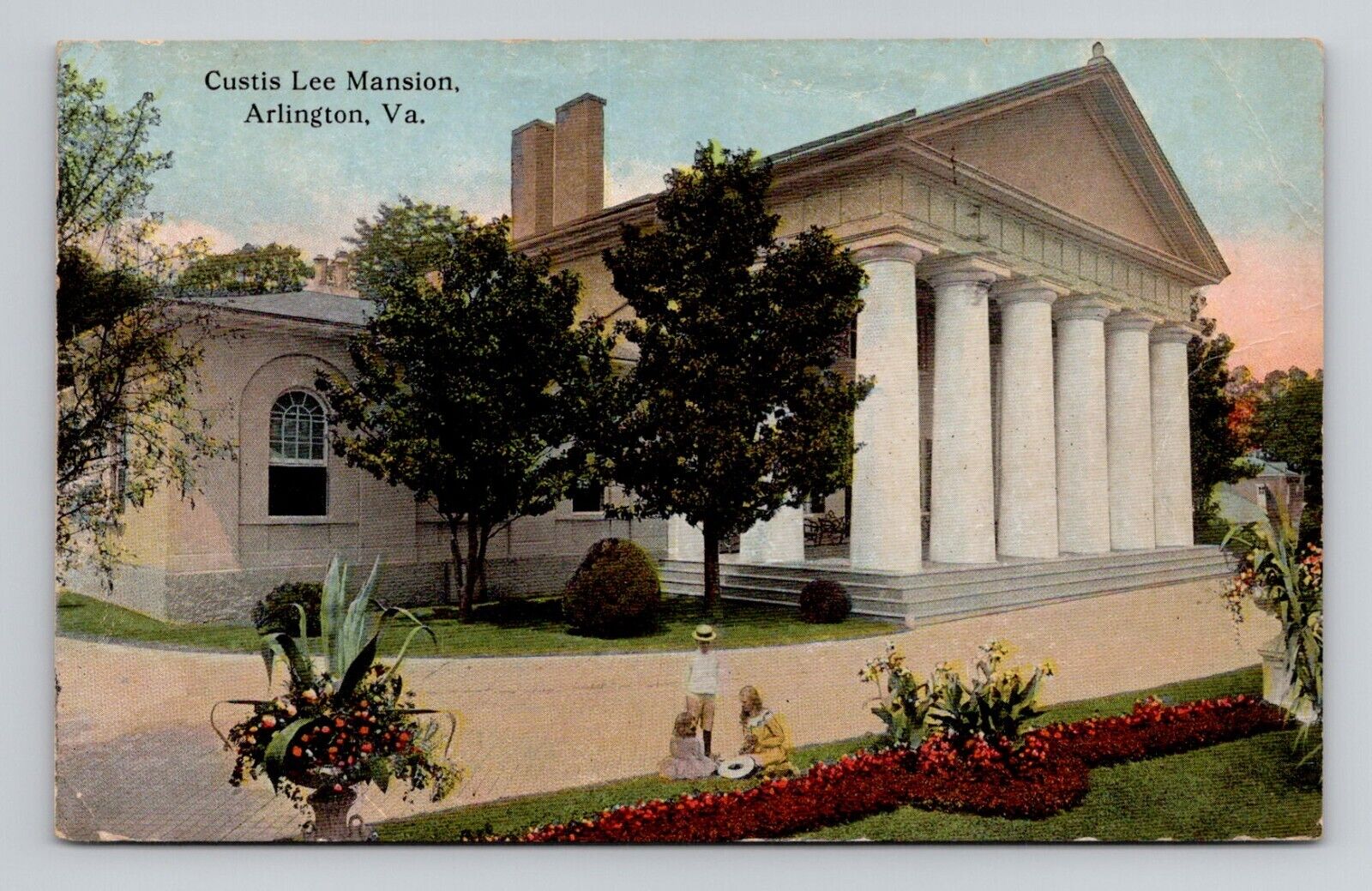 Postcard Curtis Lee Mansion Arlington Virginia VA, Antique N6
