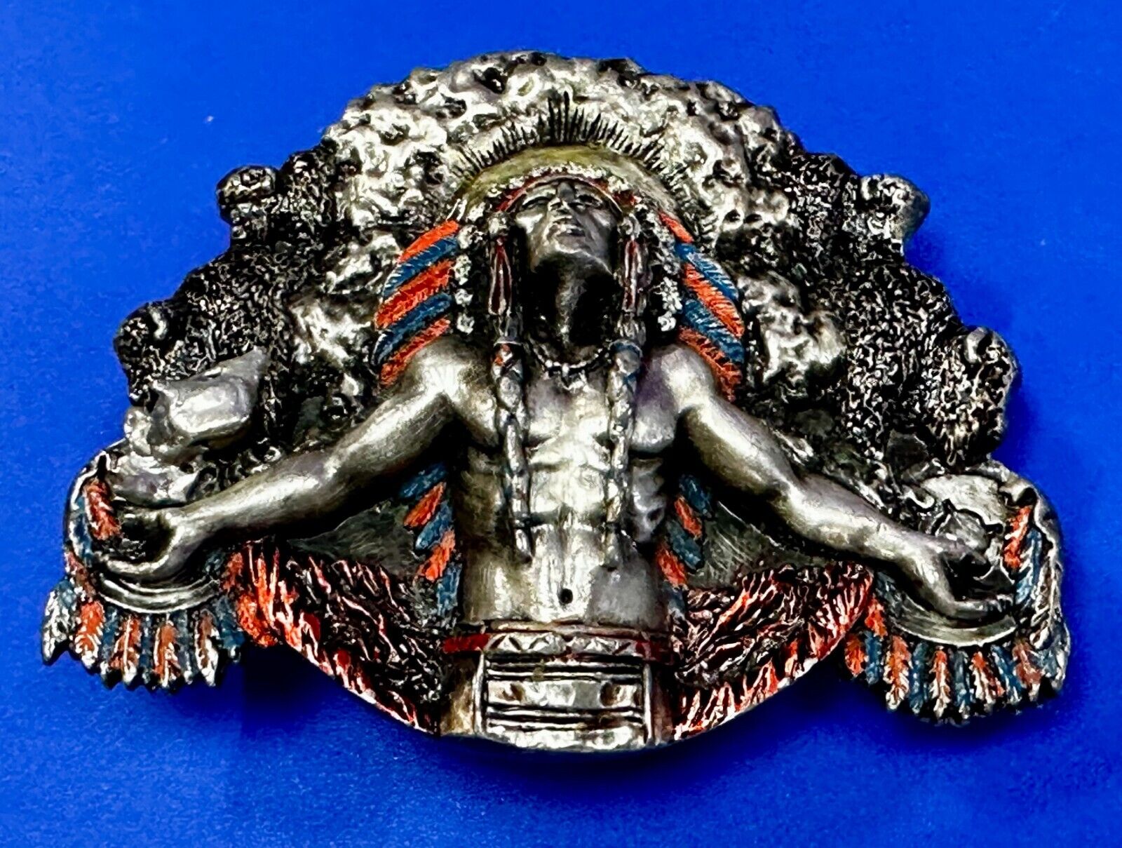In A Sacred Manor I Live Native American Indian Chief Siskiyou Belt Buckle