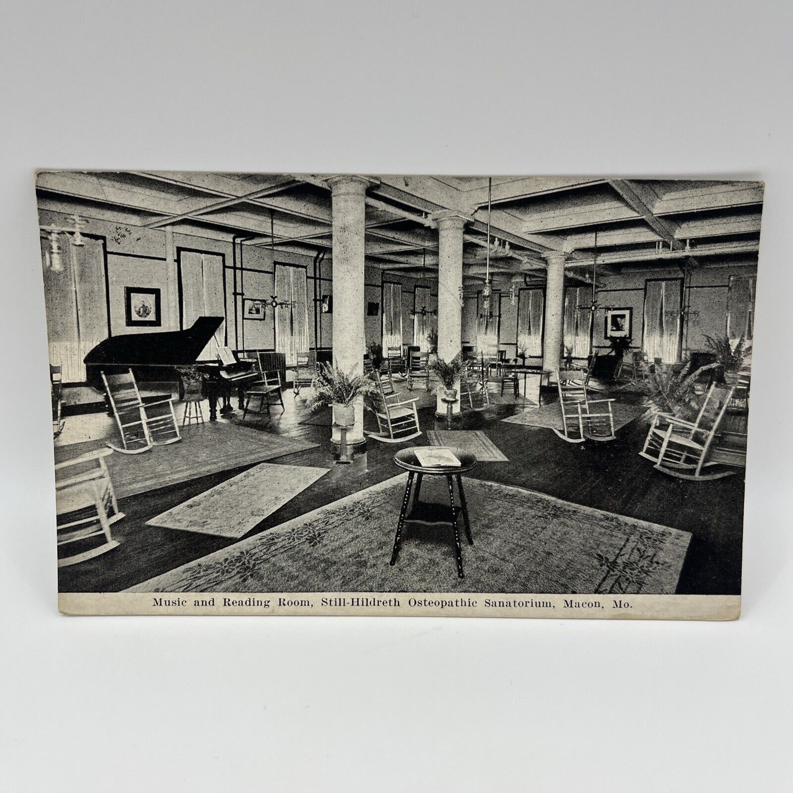 Music And Reading Room, Osteopathic Sanatorium, Macon, Missouri Postcard