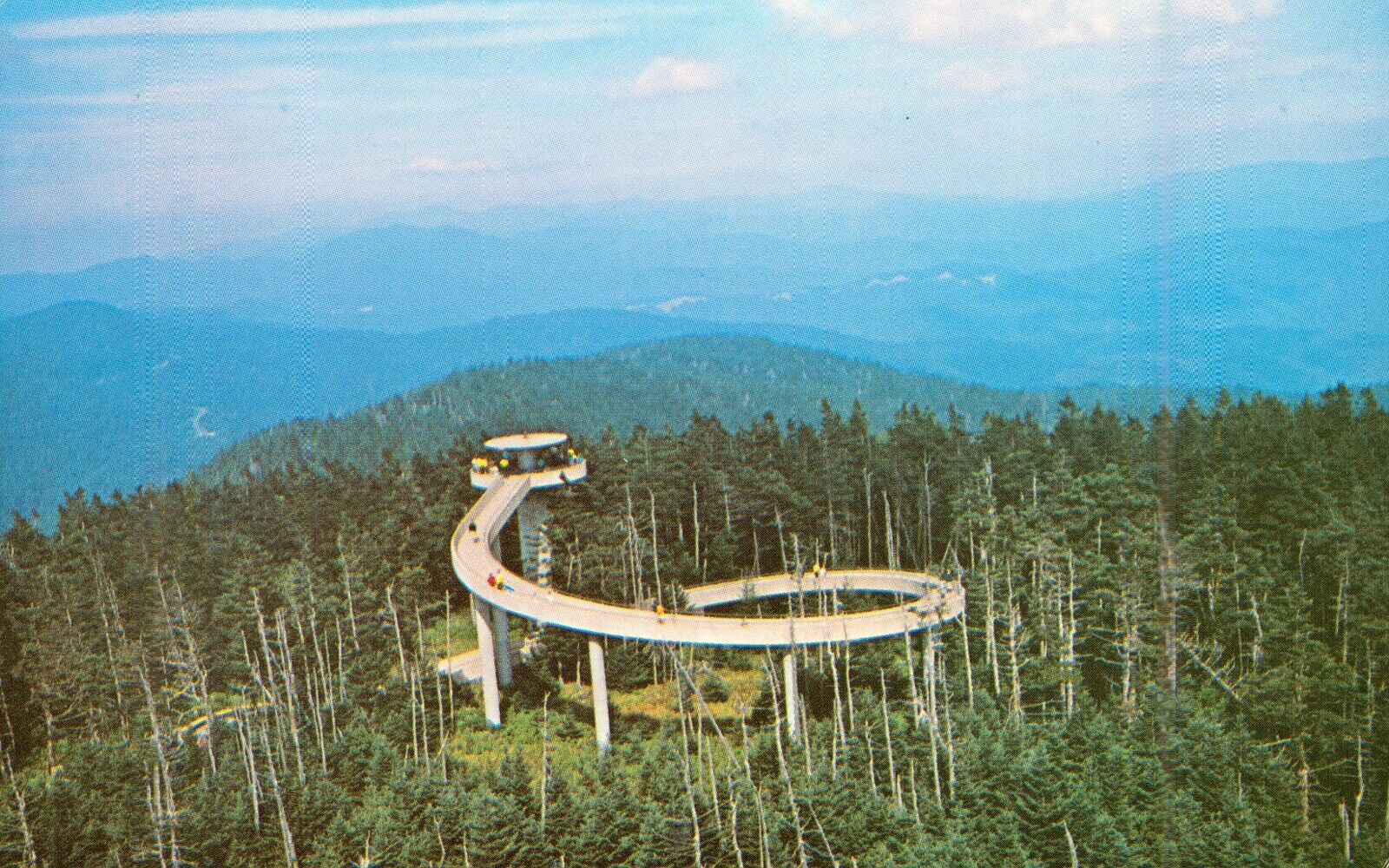 TENNESSEE/NC Clingmans DOME TOWER Highest Peak Smokies Vintage c1970s POSTCARD