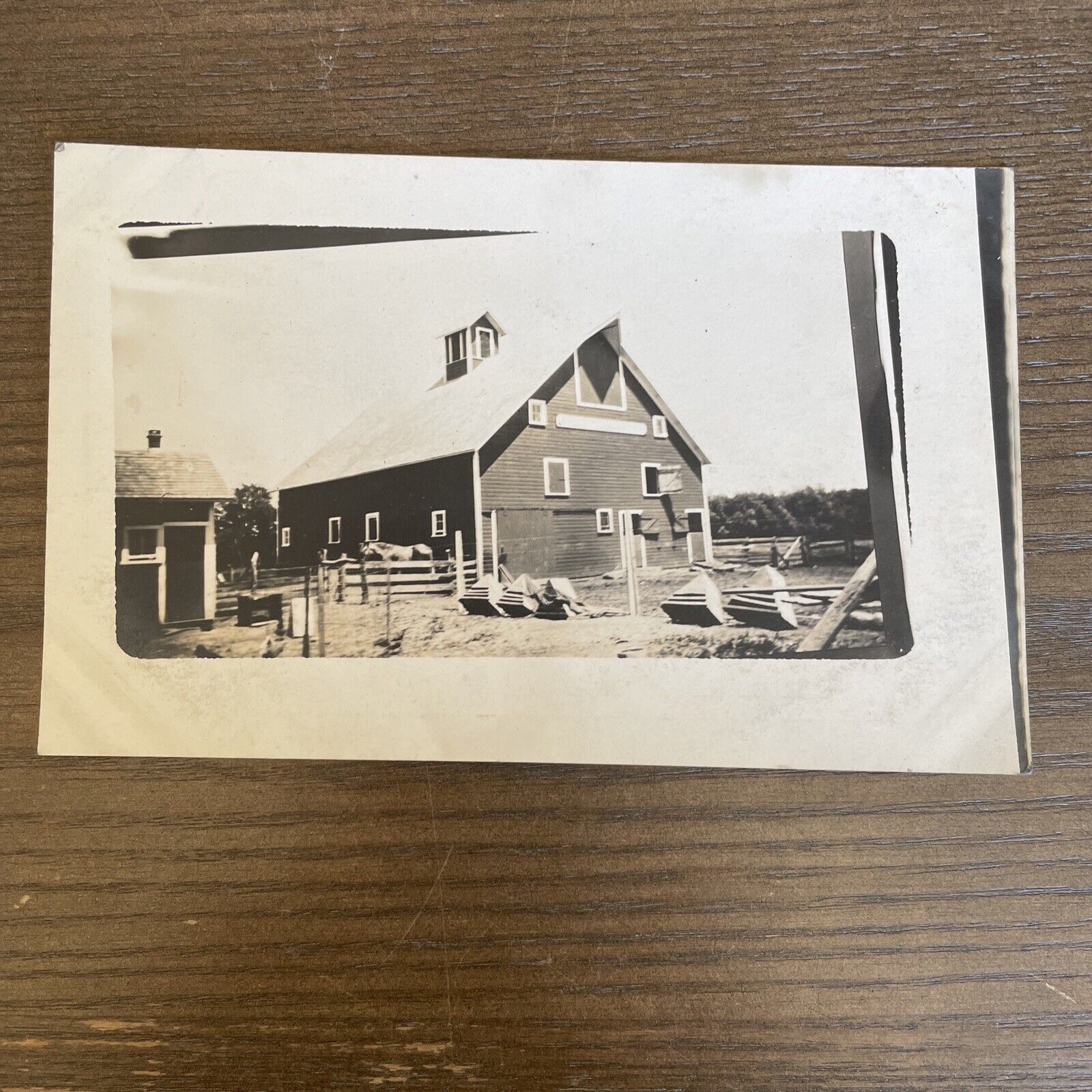 Early photo of Farm Barn, 1930’s Real Photo Postcard RPPC UnP