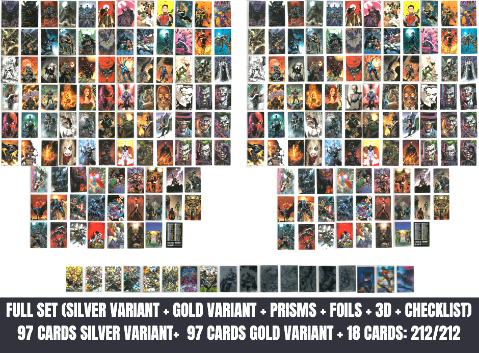 2022 DC Comics BATMAN Cards Full Set 212/212 PERU Official GOLD + SILVER CARDS