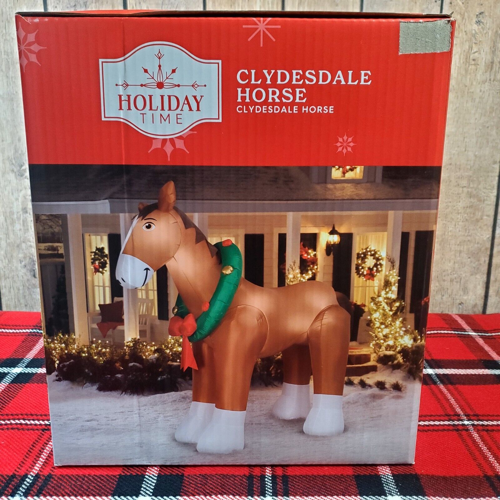 GIANT CLYDESDALE HORSE  9 ft Inflatable Huge Christmas Decor light up Outdoor