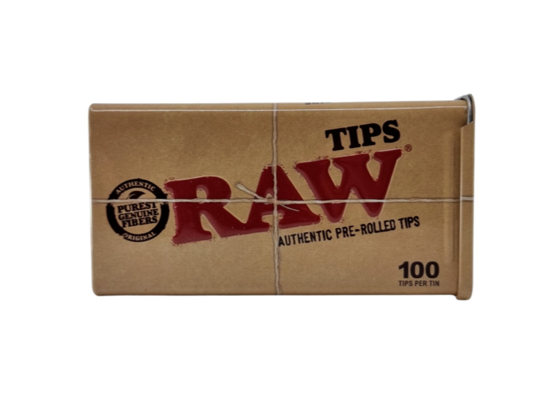 RAW Authentic Pre-Rolled Tips - 100 Tips Per TIN