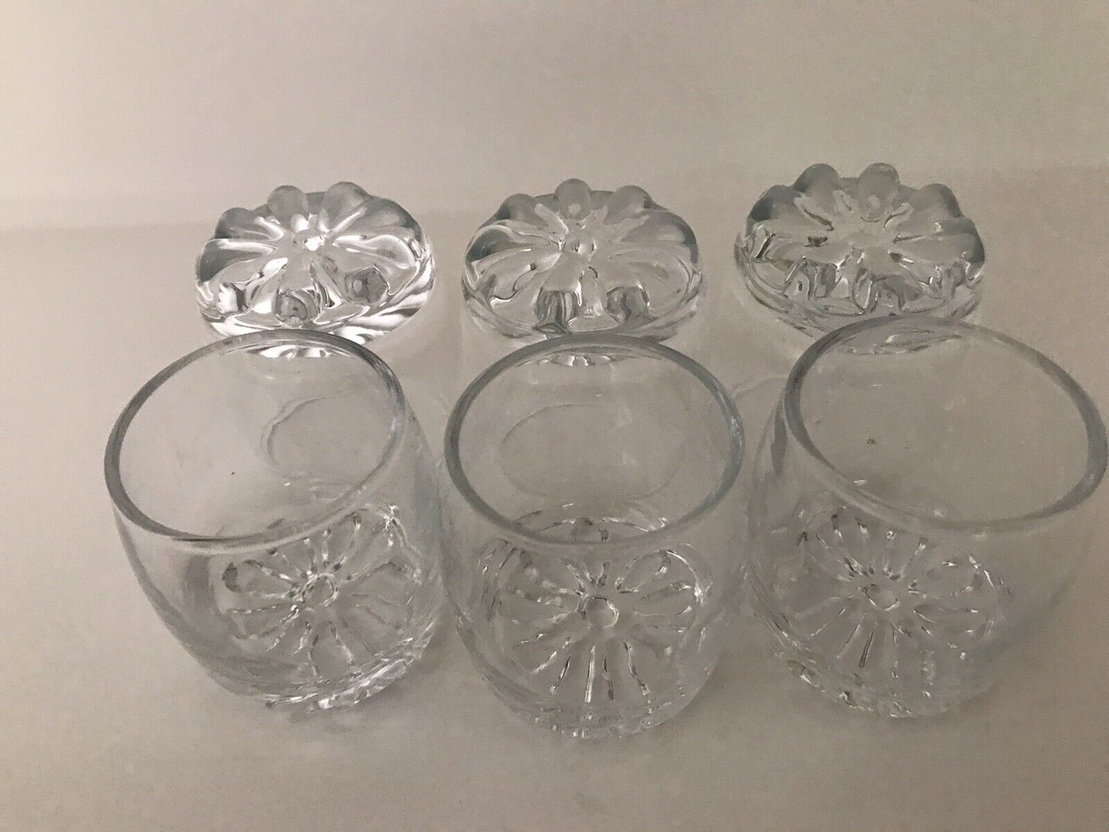 Circleware Set of 6 Clear 2oz Follie Shot Glasses, Footed Flower Design