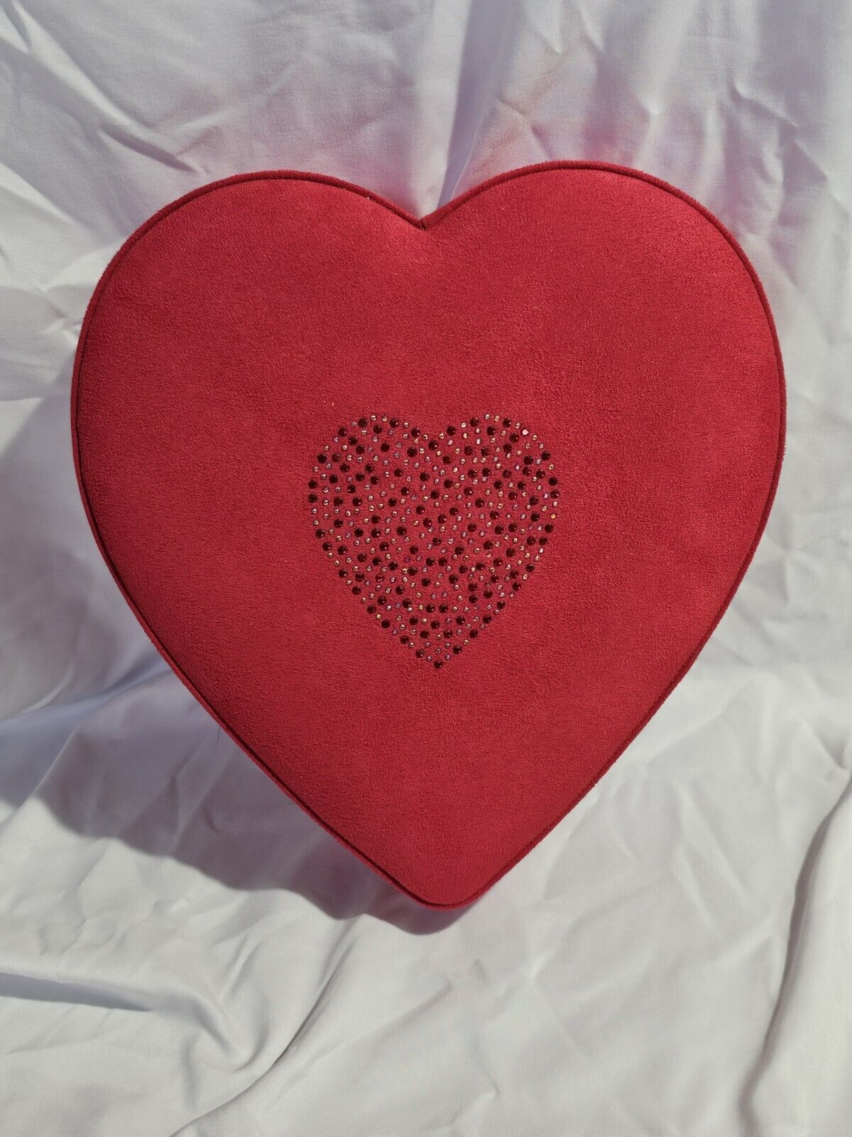 GODIVA Large Satin Red Heart Shaped Chocolate Box Padded  - EMPTY 10\