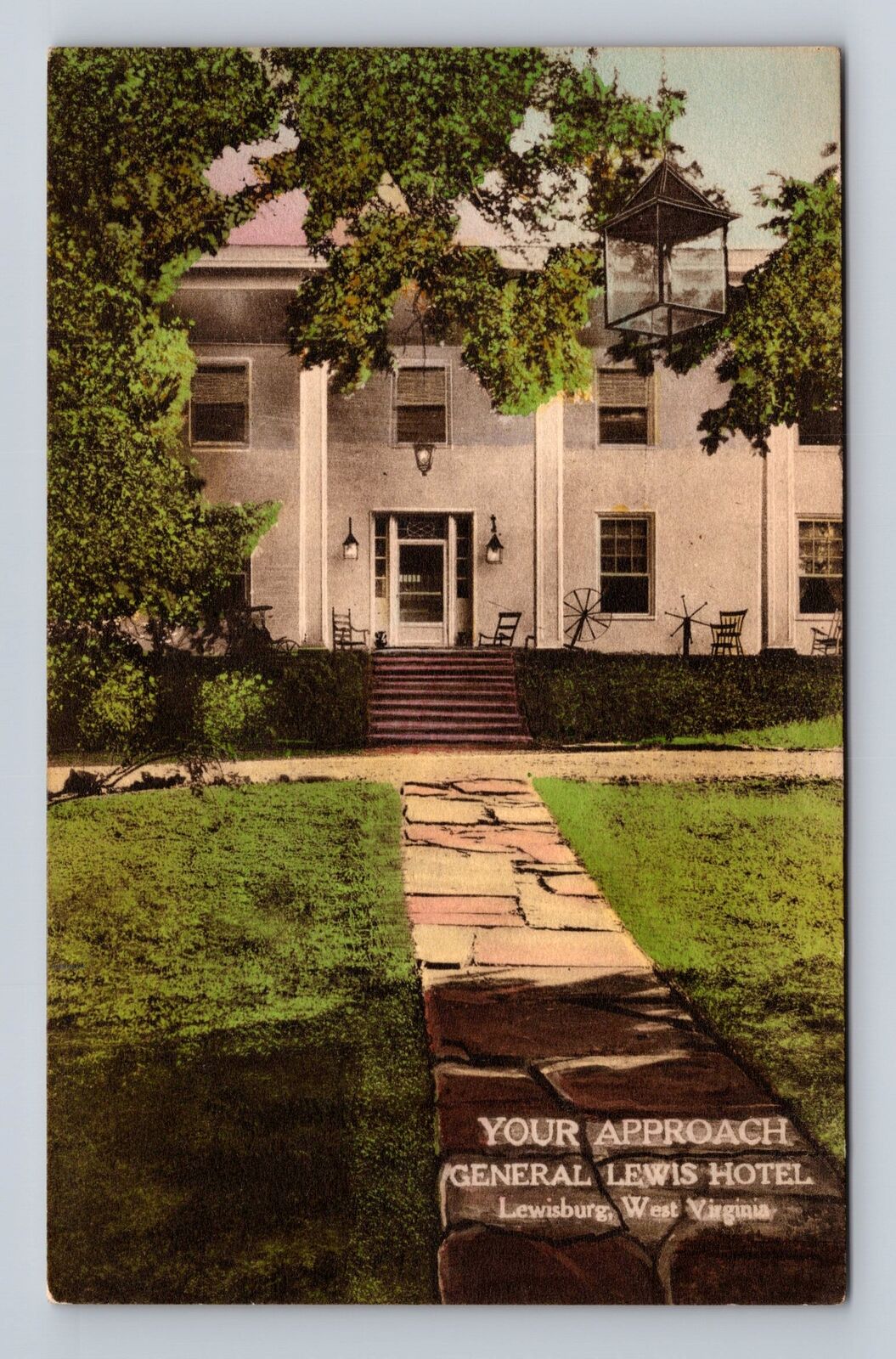 Lewisburg WV-West Virginia, the General Lewis Hotel, Advert Vintage Postcard