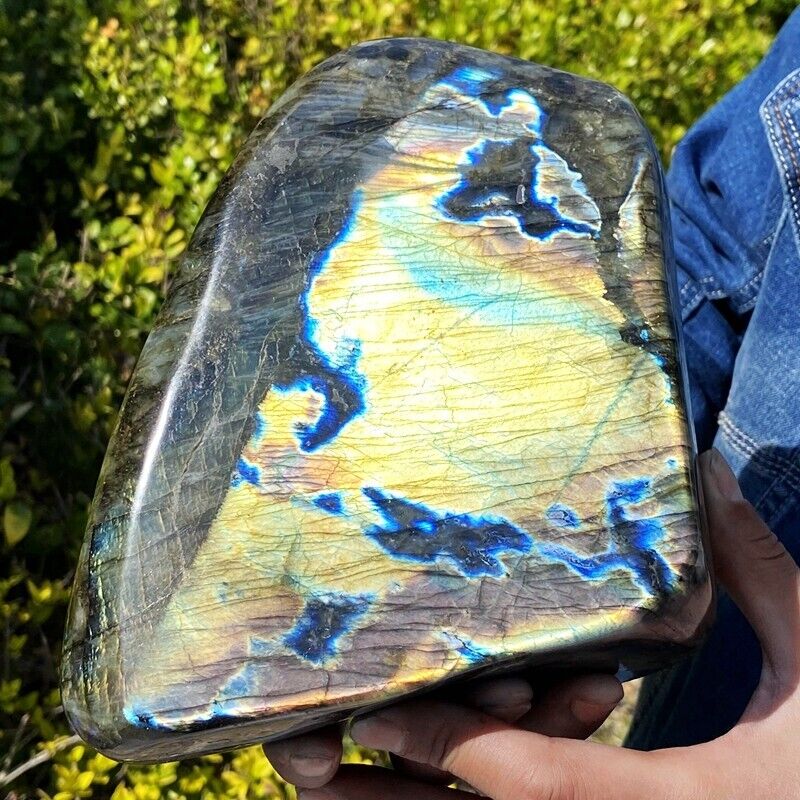 8.31LB Top natural Labrador flash moonstone quartz crystal mineral specimen