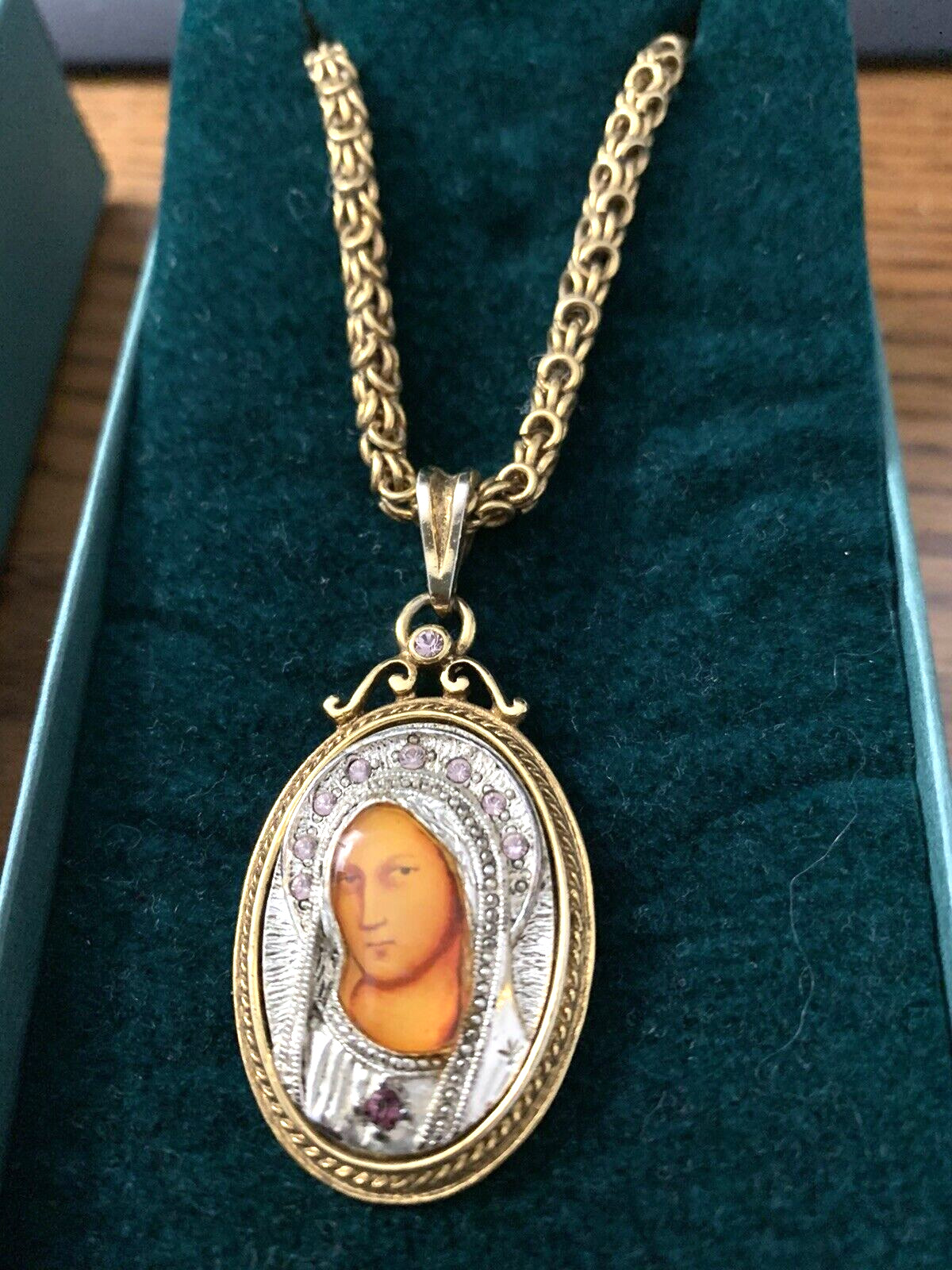 The Vatican Library Collection Pendant of the Virgin Mary and 24 Inch Chain