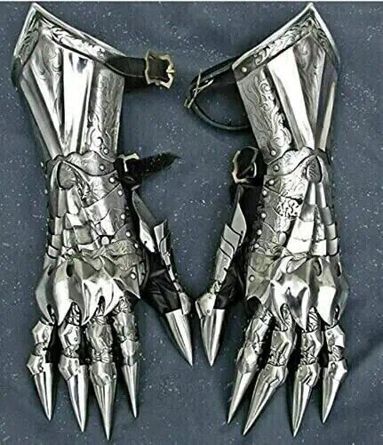 Medieval Nazgul Gloves Knight Crusader Gauntlets Steel Wearable Armor Gloves