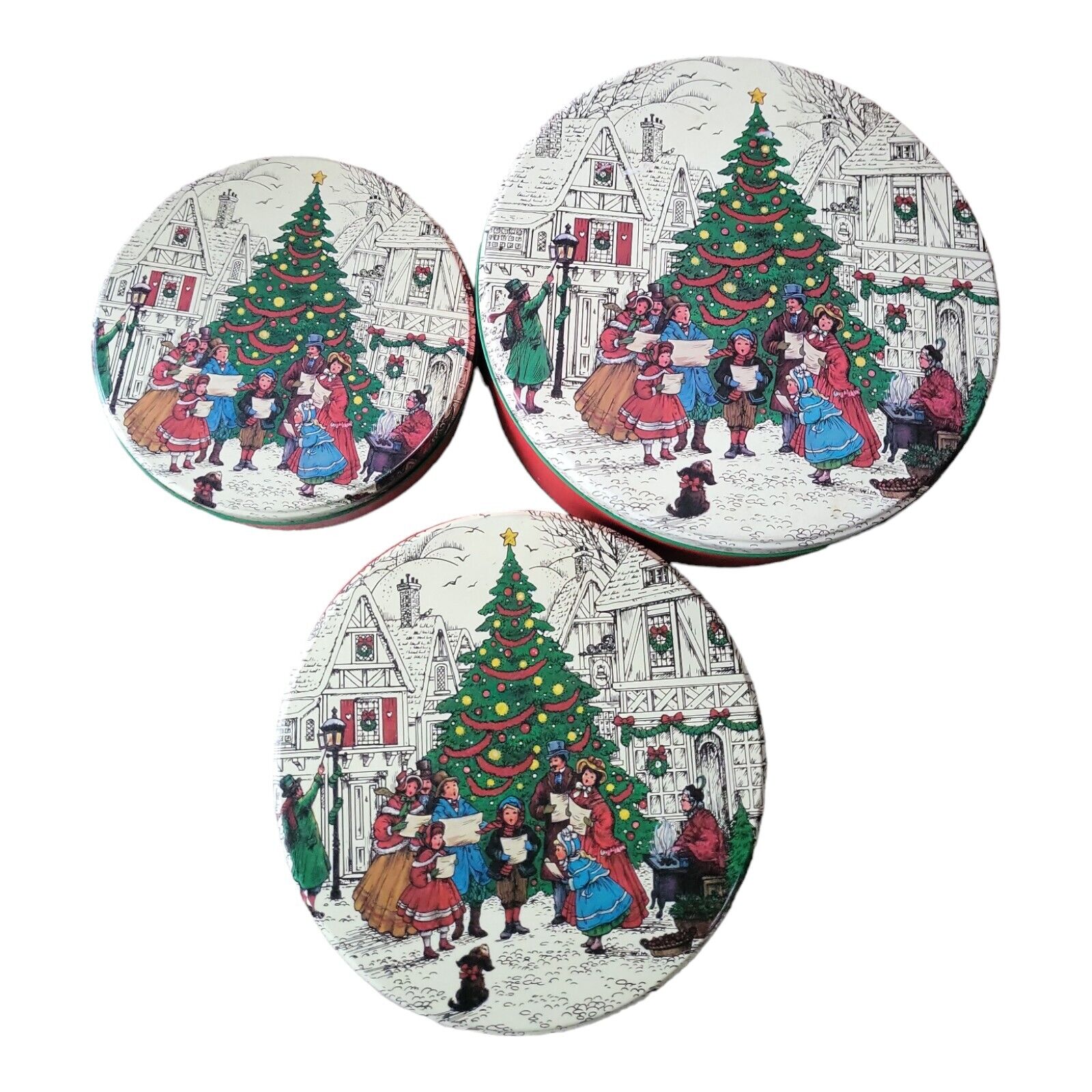 Vintage Potpourri Press Christmas Carolers Nesting Tins Set Of 3