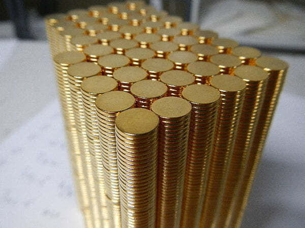 20x Strong 8mm x 1mm N52 GOLD Disc Magnets Rare Earth Neodymium Fridge Craft 