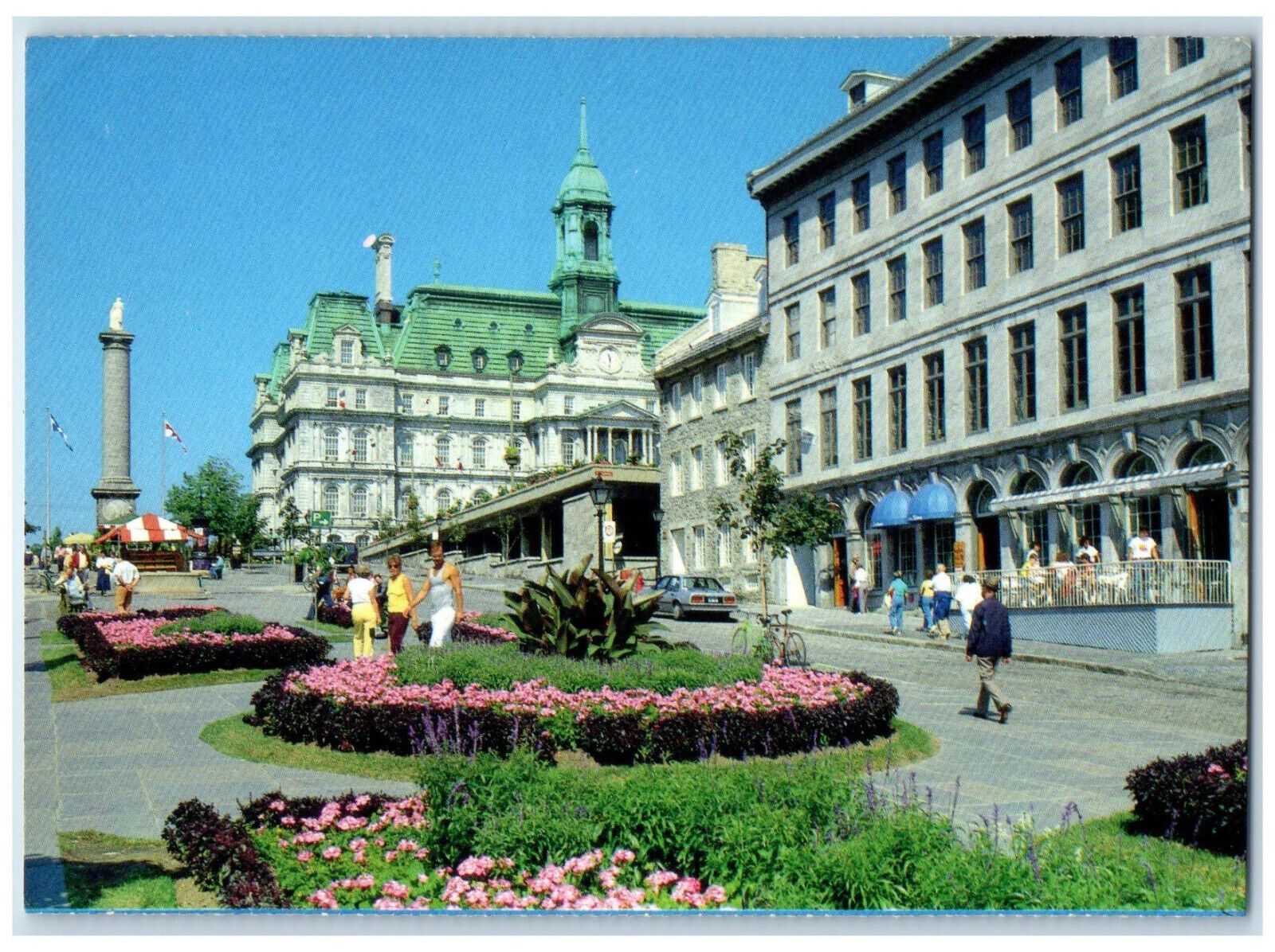 1989 Garden Buildings View Old Montreal Quebec Canada Vintage Postcard