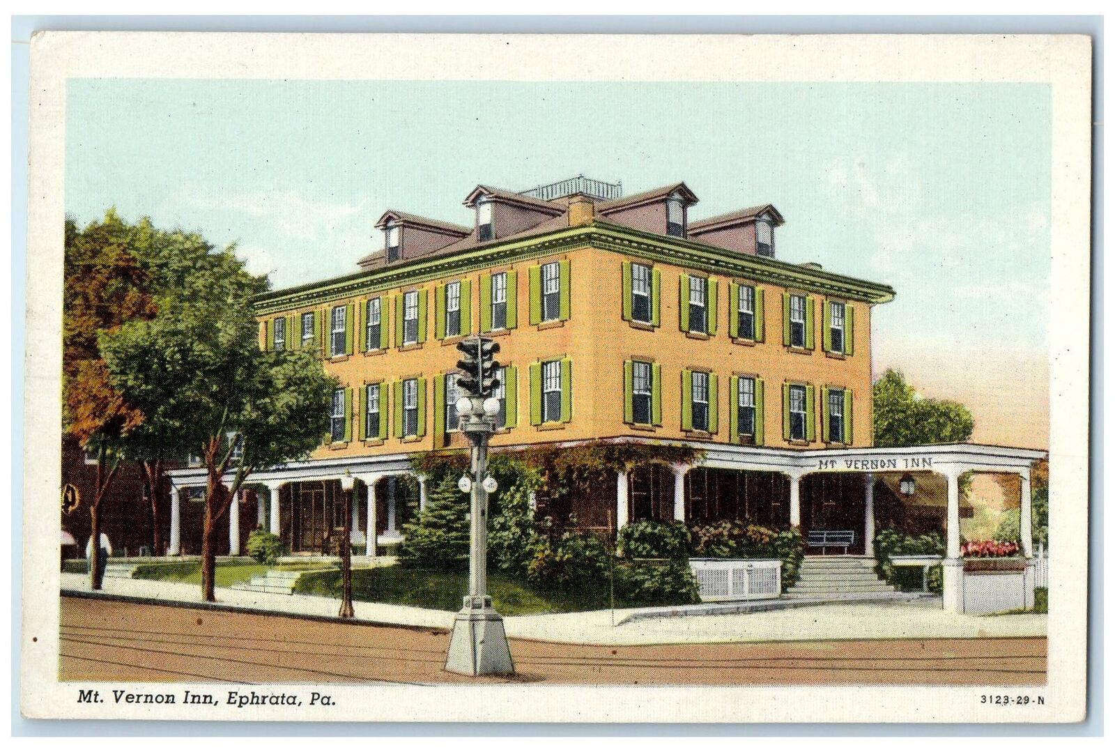 c1940s Mt. Vernon Inn Exterior Roadside Ephrata Pennsylvania Unposted Postcard