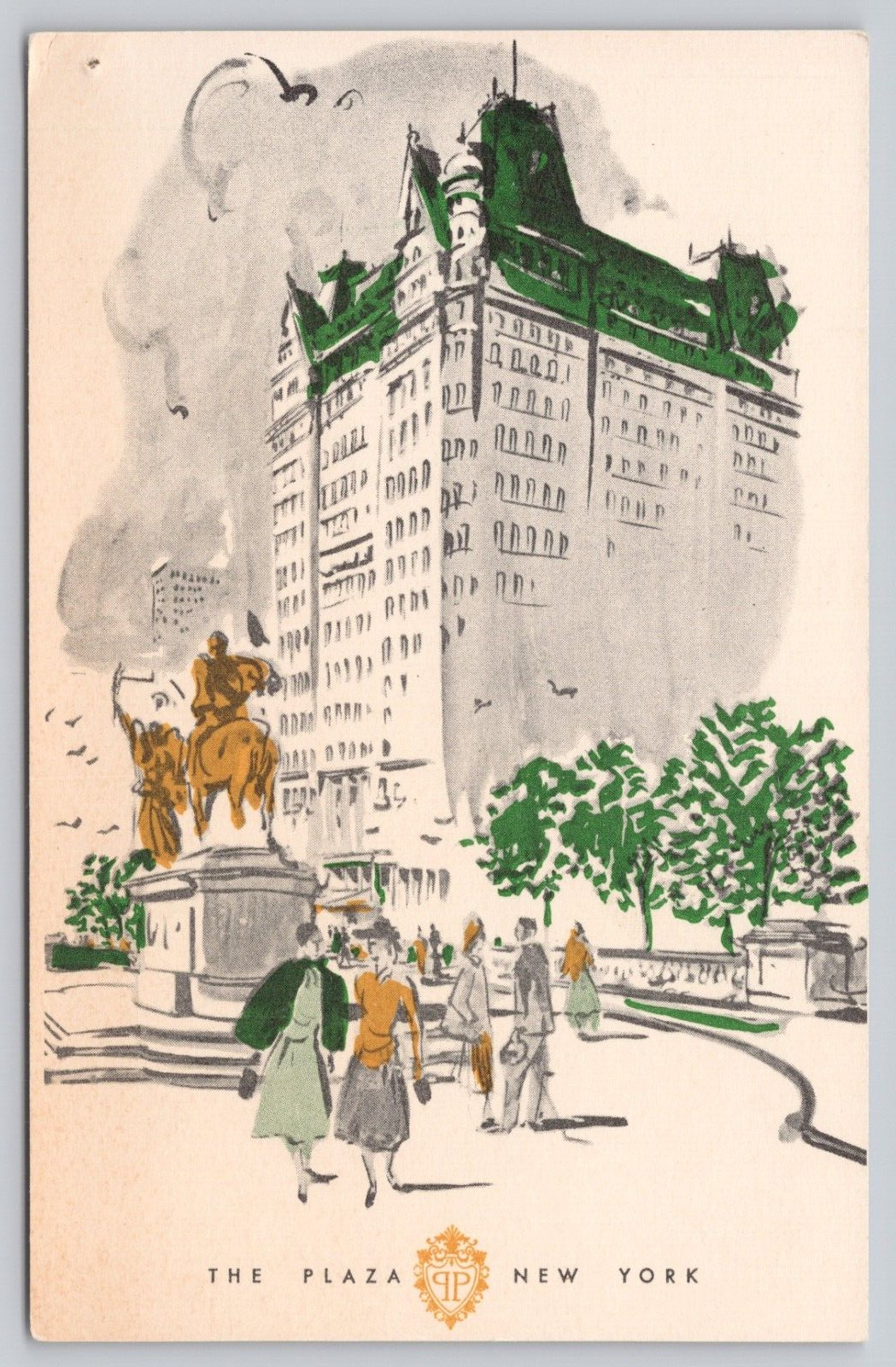 Vintage Postcard The Plaza Hotel New York, A Hilton Hotel