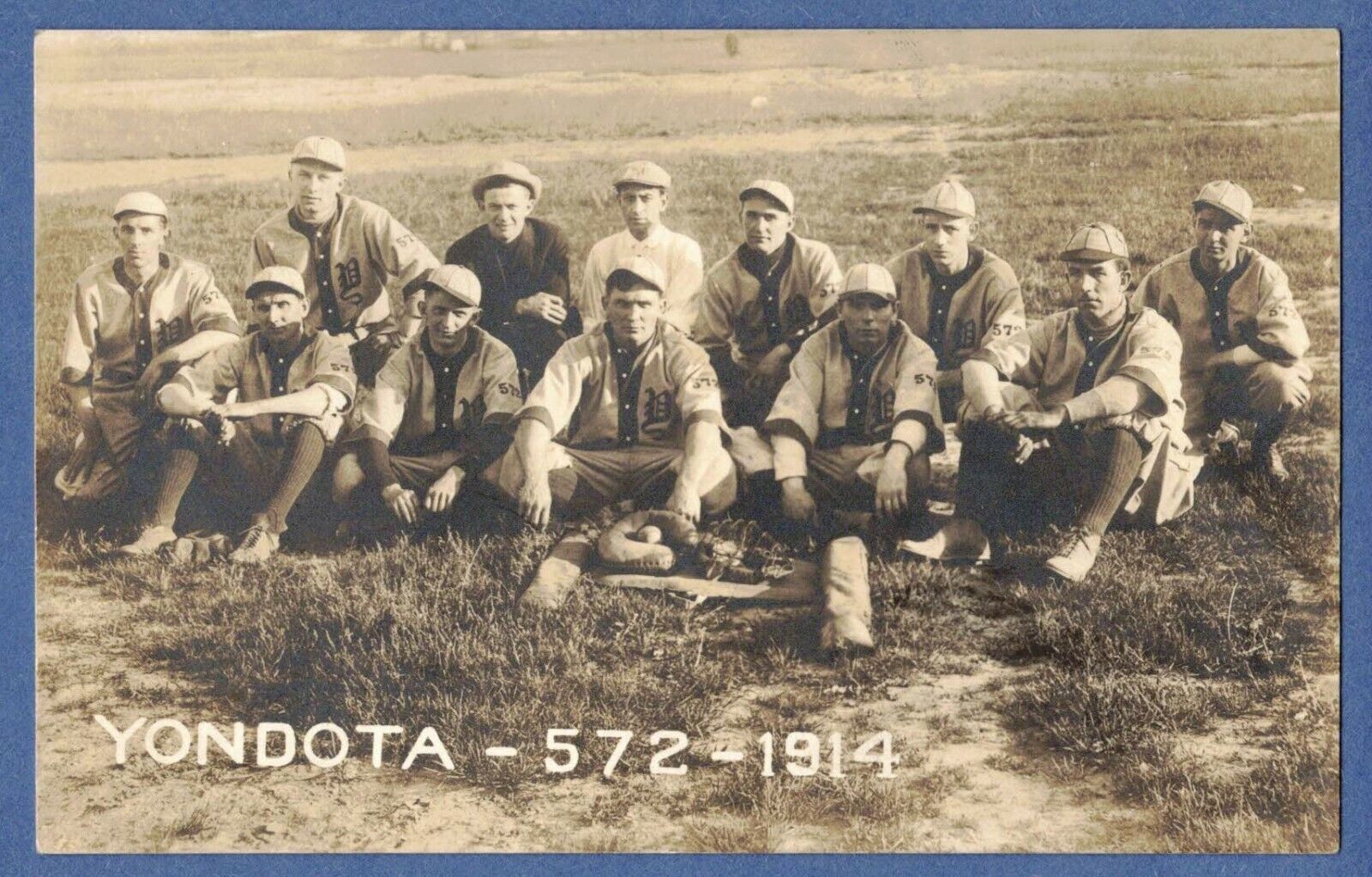 Original 1914 Yondota Ohio 572 Baseball Team Postcard RPPC 