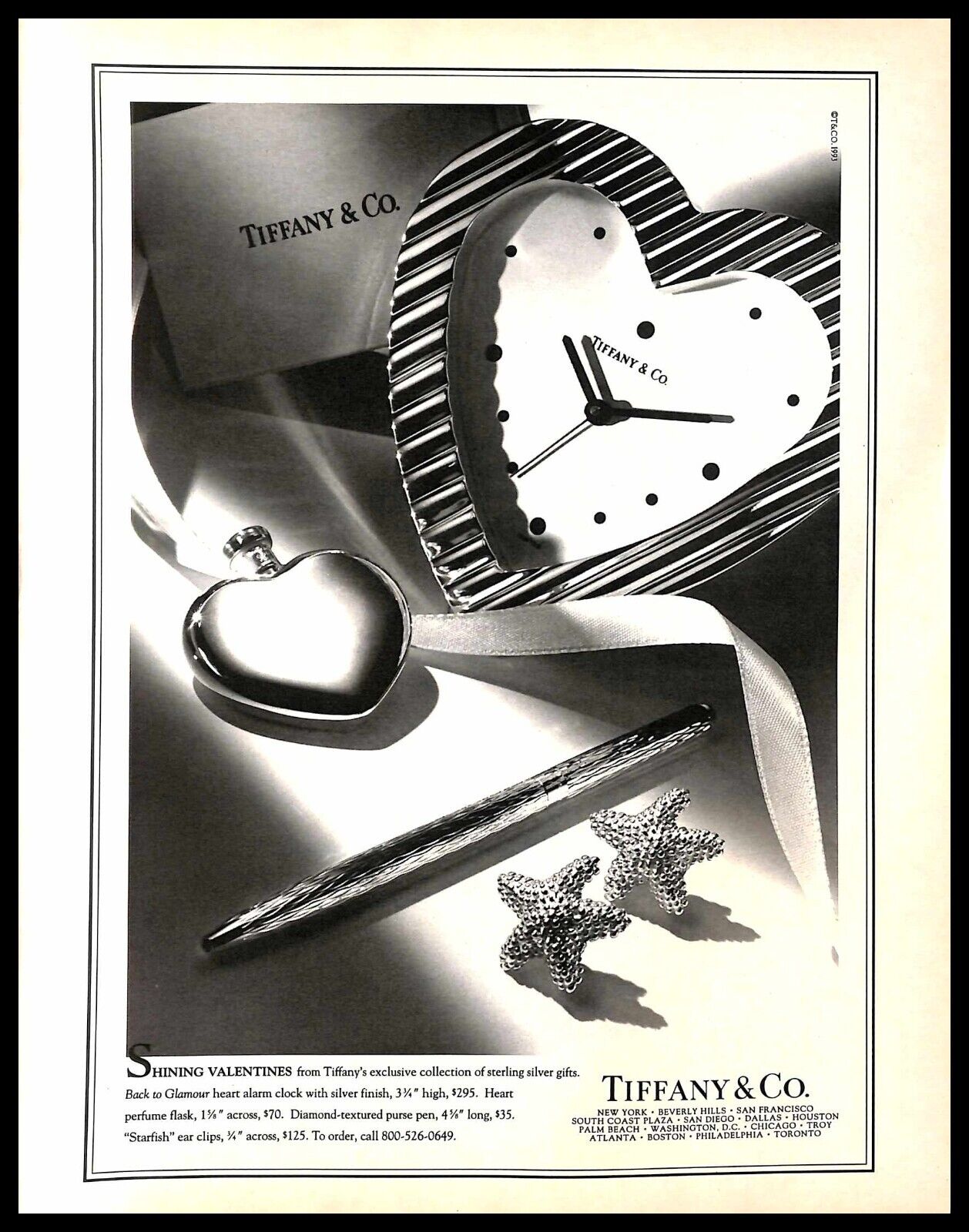 1993 Tiffany & Co Valentines Vintage PRINT AD Sterling Silver Gifts