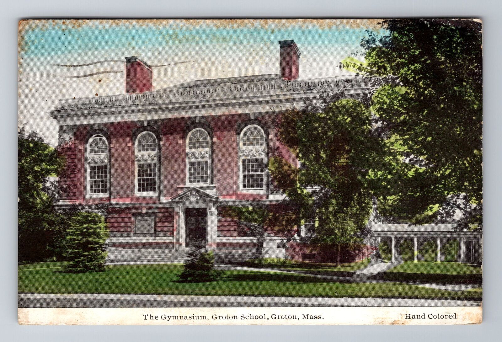 Groton MA-Massachusetts, The Gymnasium, Groton School, Vintage c1961 Postcard