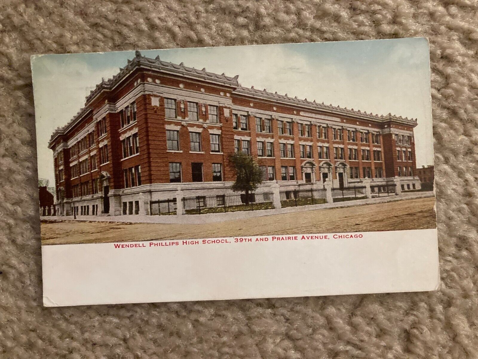 1920 Chicago Illinois Wendell Phillips School Photo Postcard