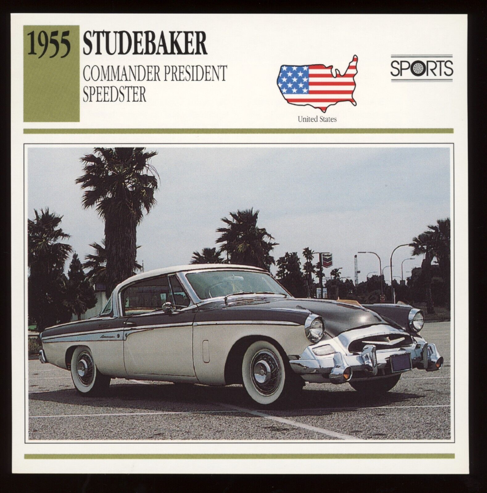 1955 Studebaker Commander  President Speedster Classic Cars Card