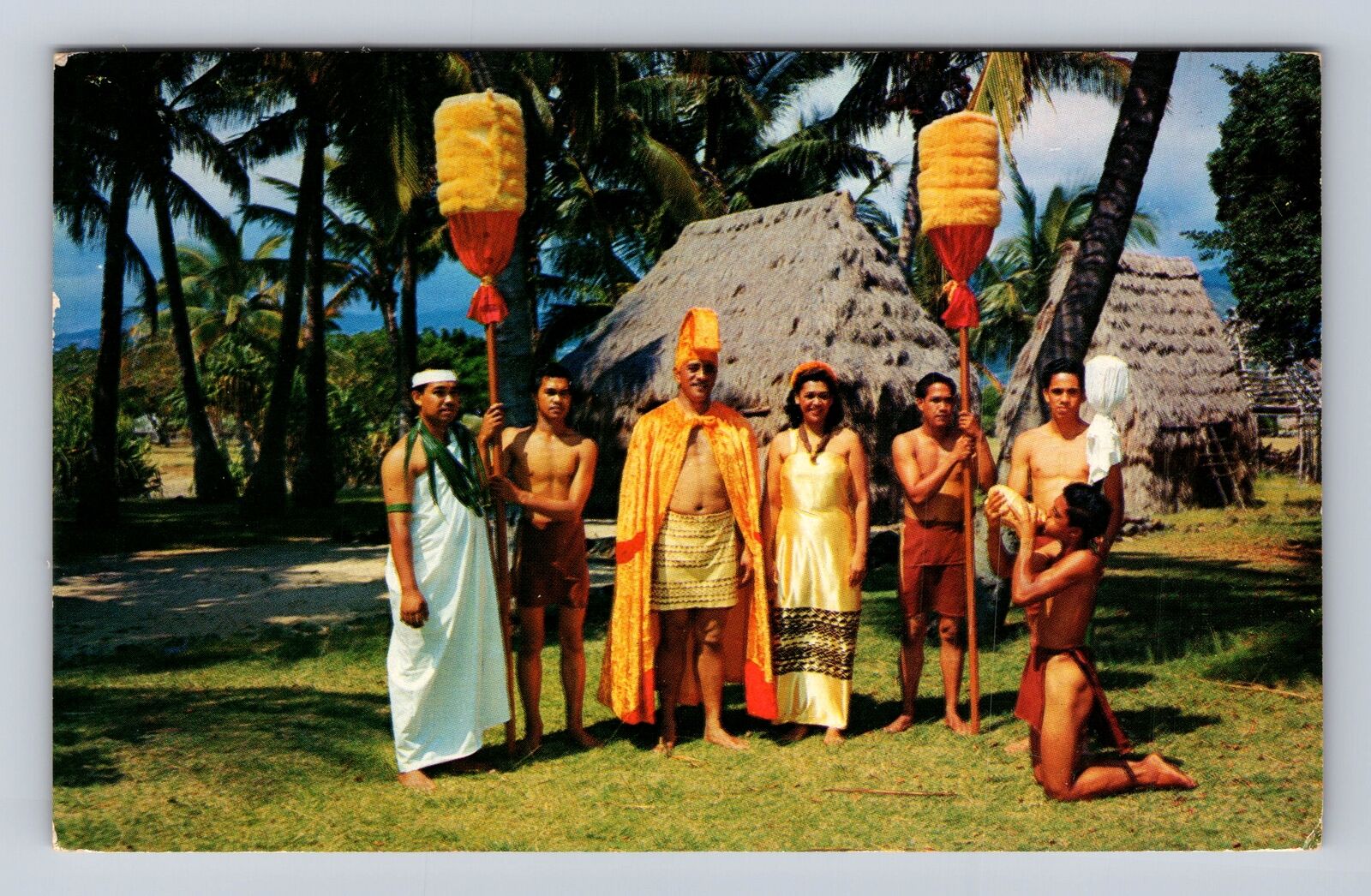 Honolulu HI- Hawaii, Aloha Week, King, Queen, And Court, Vintage c1958 Postcard