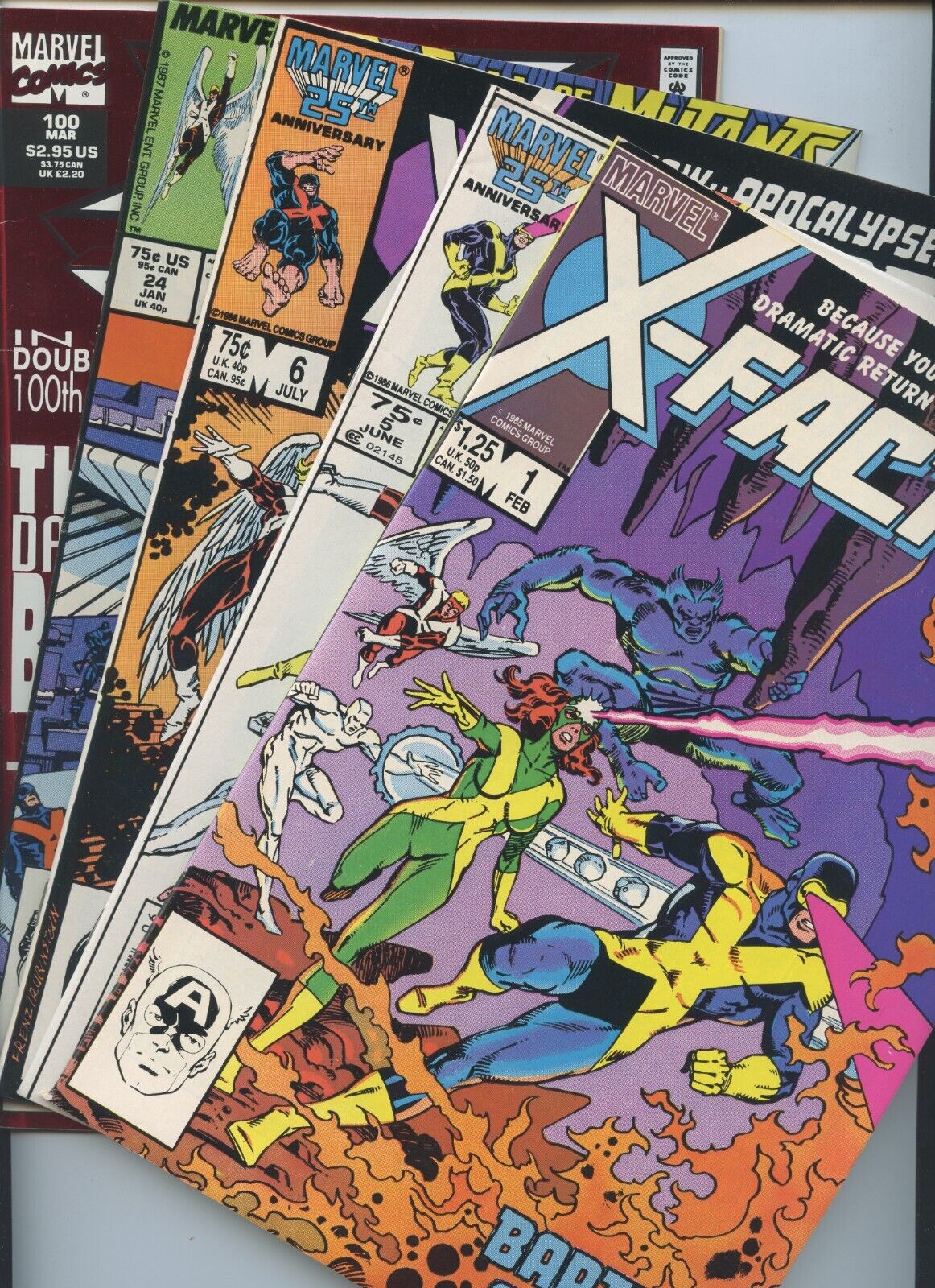 X-Factor #1, 5-6, 24, 100, X-Force #1, 25, X-Men #1 (8 Book lot)
