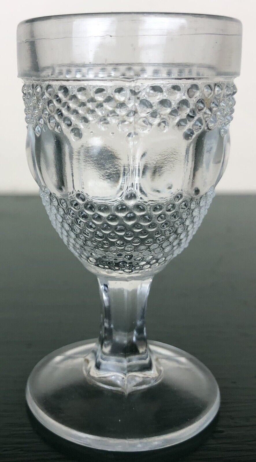 1900 Antique American Kokomo Glass Dewdrop & Raindrop Pattern 1oz Cordial Stem