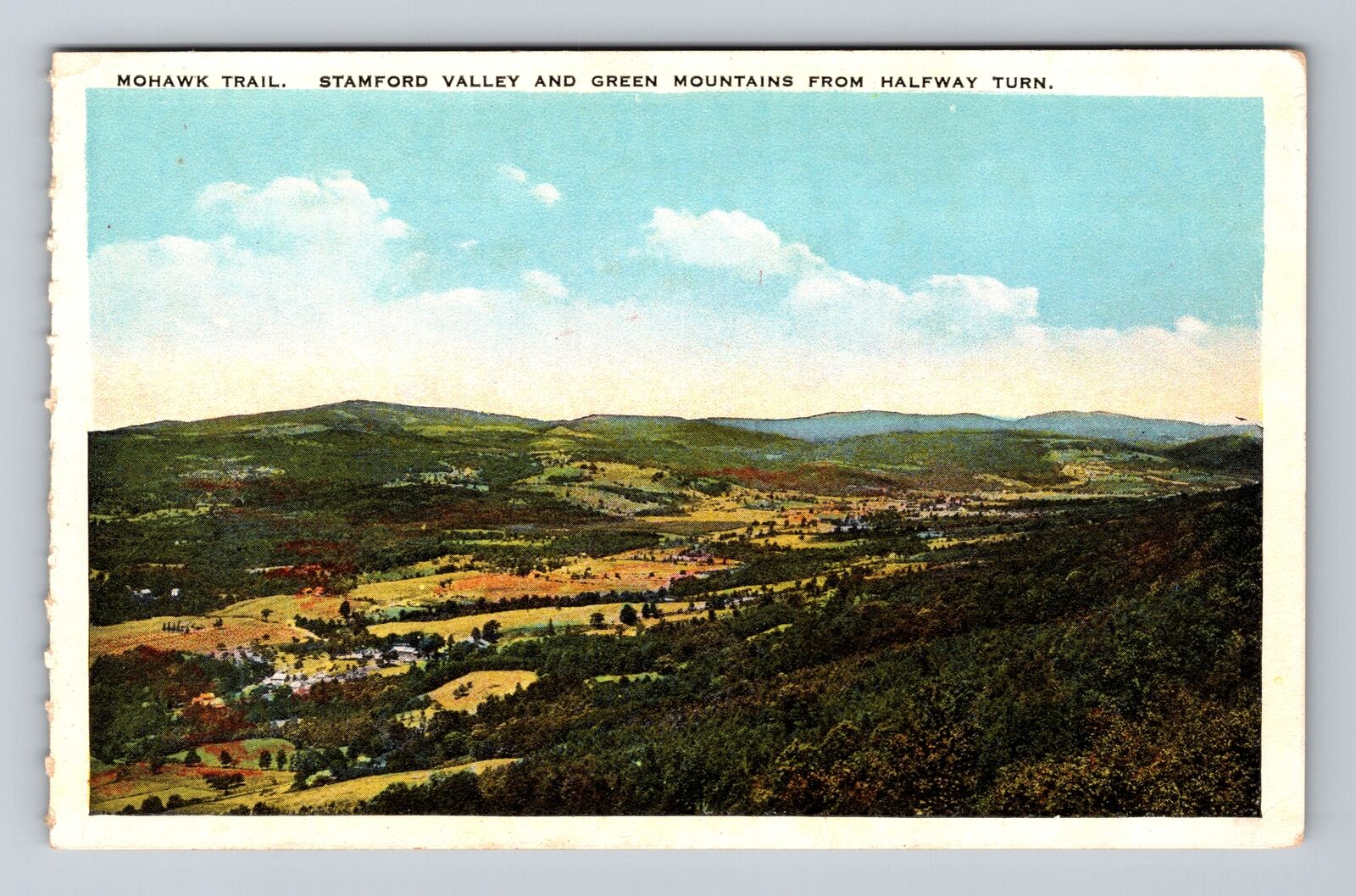 Stamford Valley MA-Massachusetts, Green Mountains, Mohawk Trail Vintage Postcard