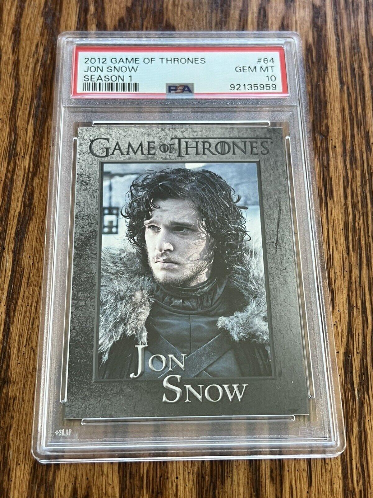 2012 Game Of Thrones Jon Snow PSA 10 Gem Mint Season 1 #64 HBO