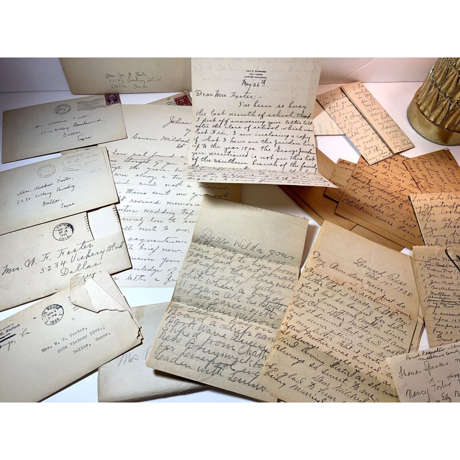 Antique Old Handwritten Typed Letters Lot 1920s 1930s Era Ephemera