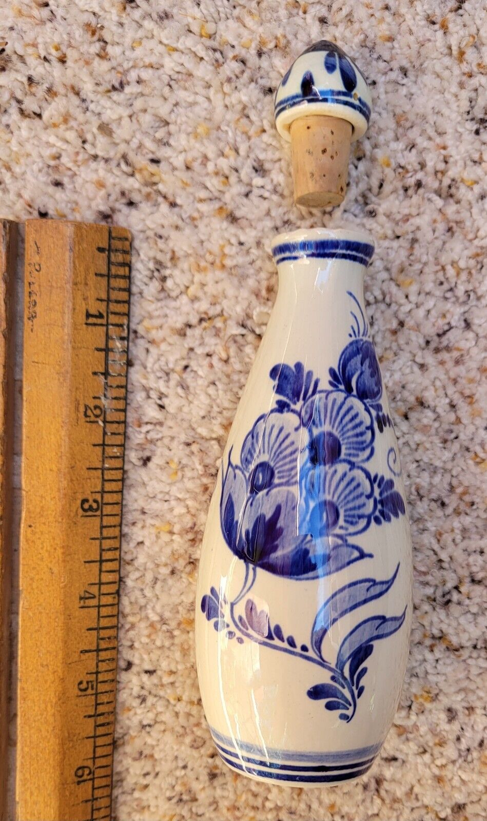Authentic vintage Delft mini vase with cork top