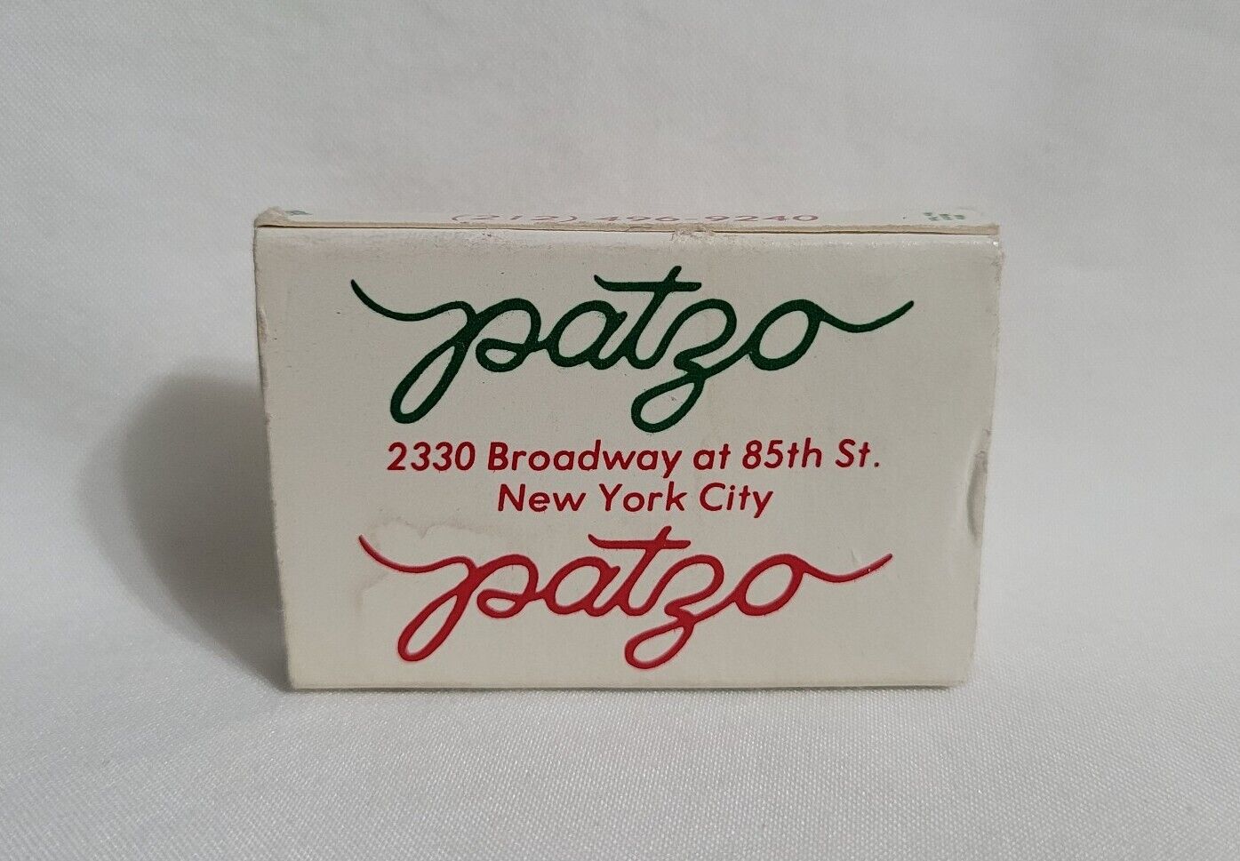 Vintage Patzo Italian Restaurant Matchbox New York City Advertising Matchbook